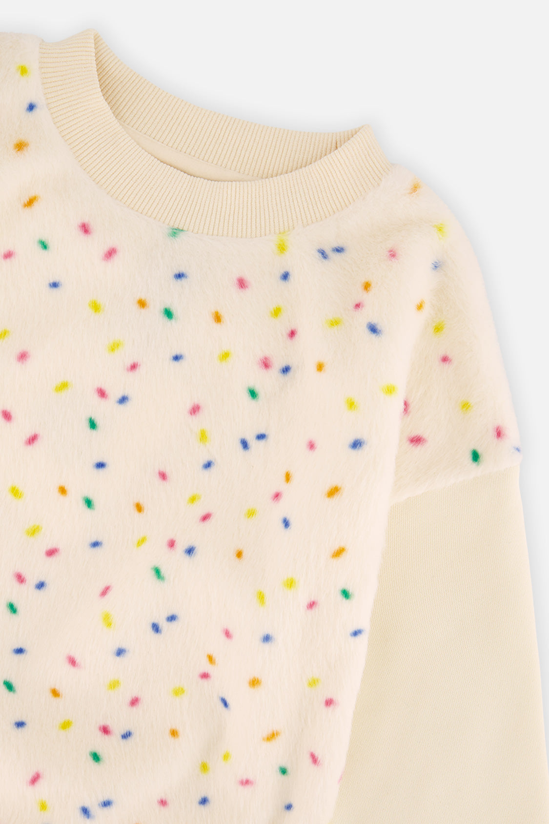 Deux par Deux Bi-Material Sweater Off-White