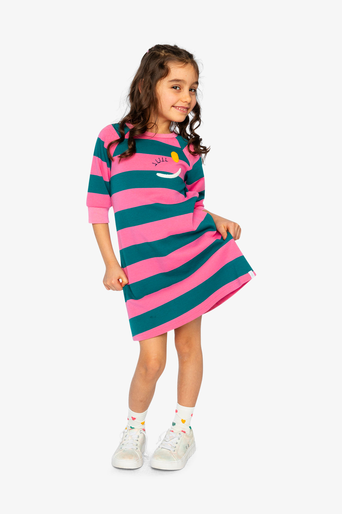 Engineer Stripe Dress Pink And Green Stripes-3