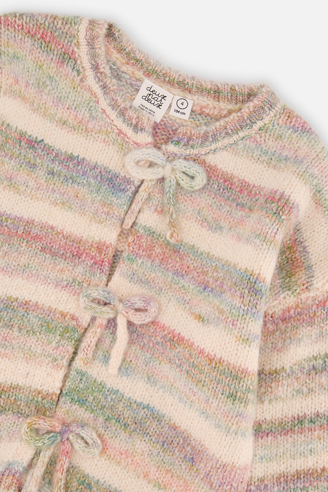 Deux par Deux Knitted Cardigan Mauve And Blue Knitwear