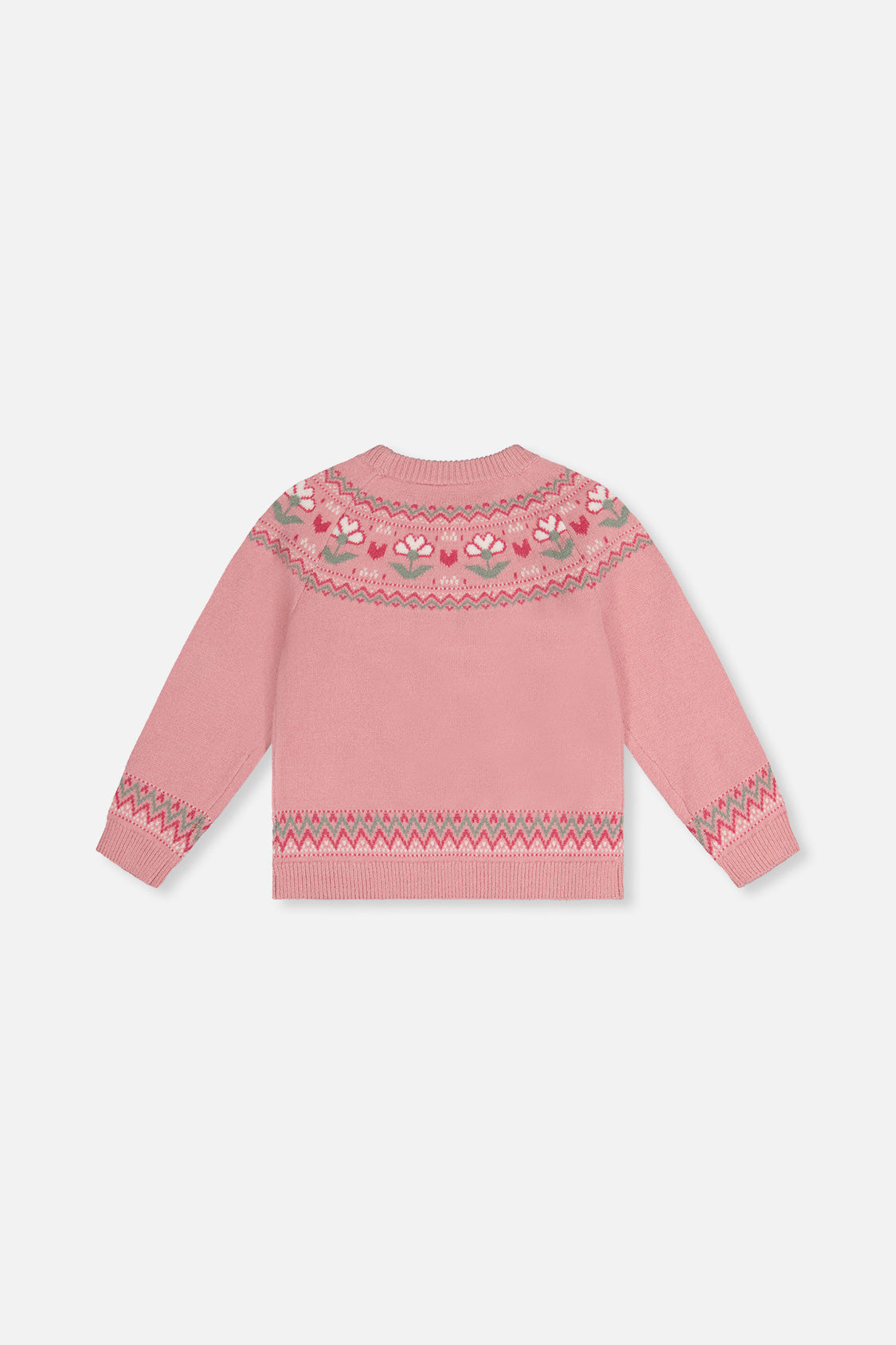 Deux par Deux Sweater With Flower Jacquard Pale Dusty Pink product image P2