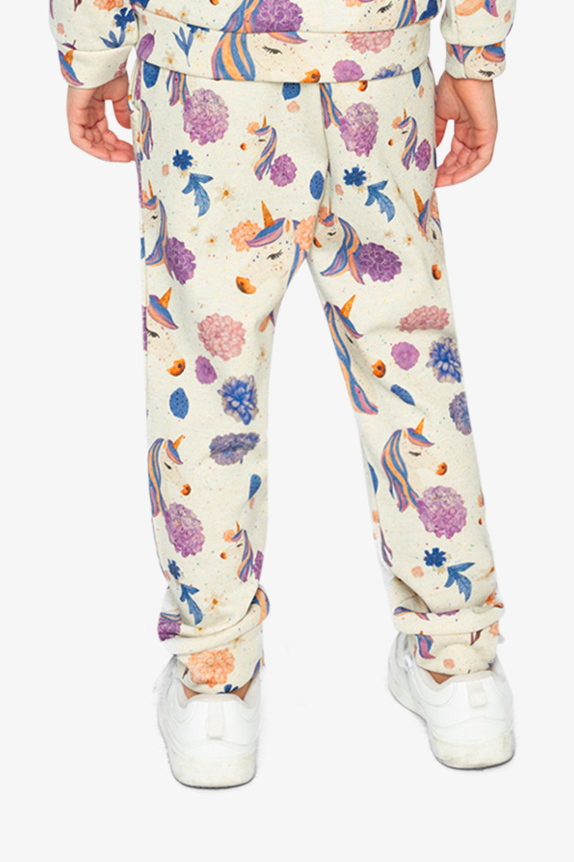 Sweatpants Beige Unicorn Print-3