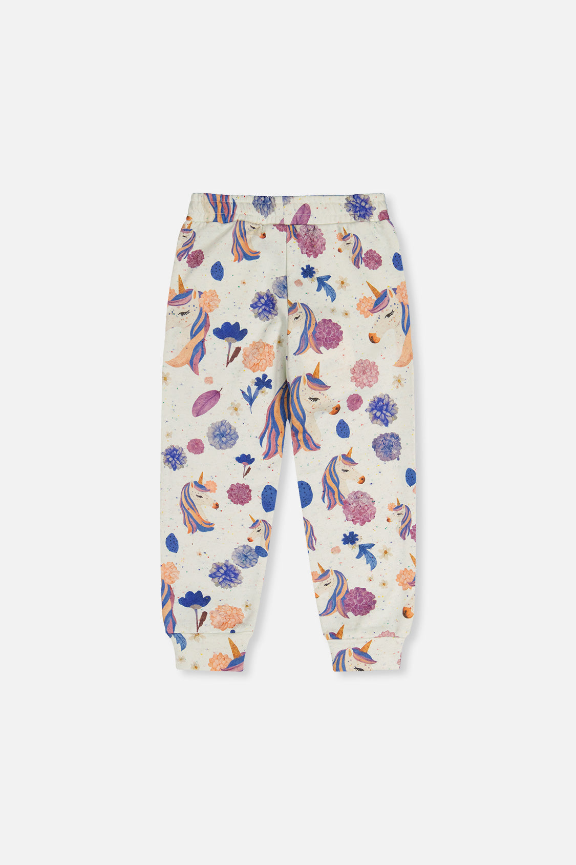 Deux par Deux Sweatpants Beige Unicorn Print
