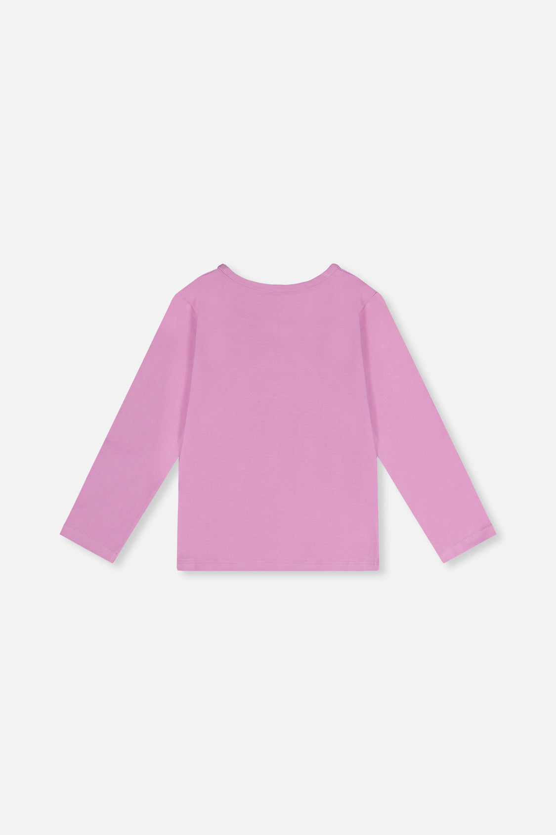 Deux par Deux girls violet long sleeve tee with sequin cloud and stars, back view
