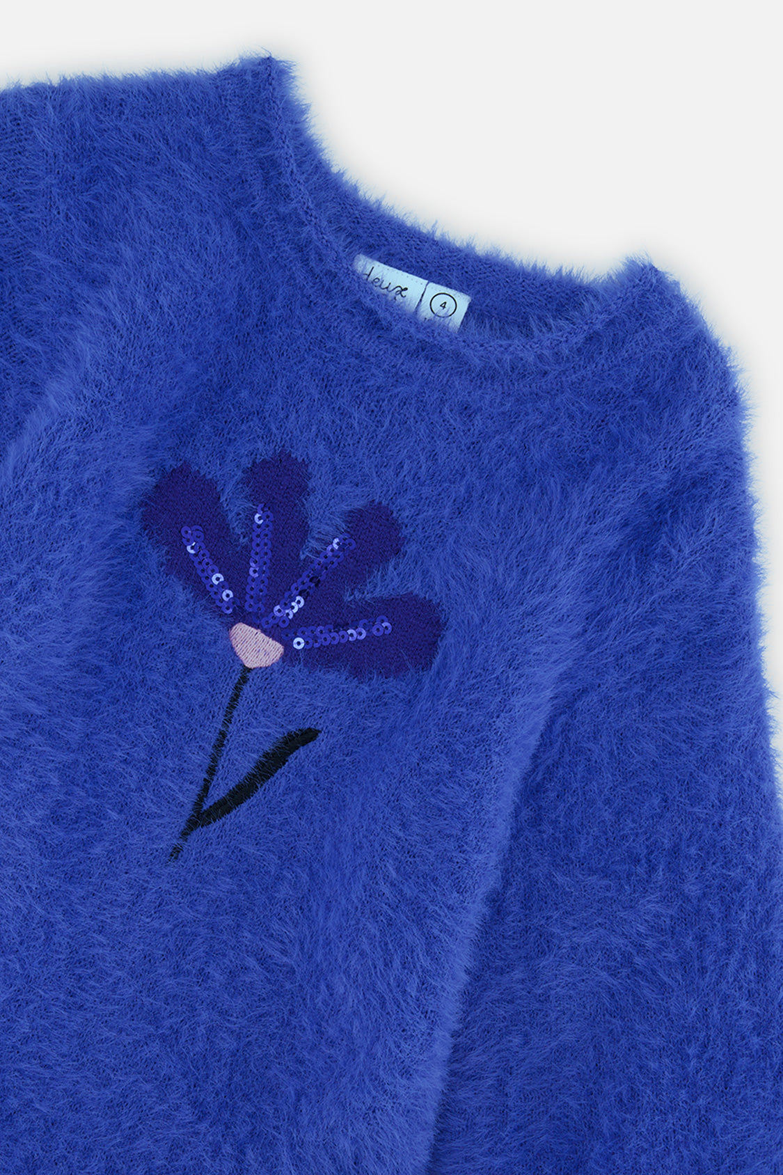 Deux par Deux Hairy Knitted Dress Royal Blue