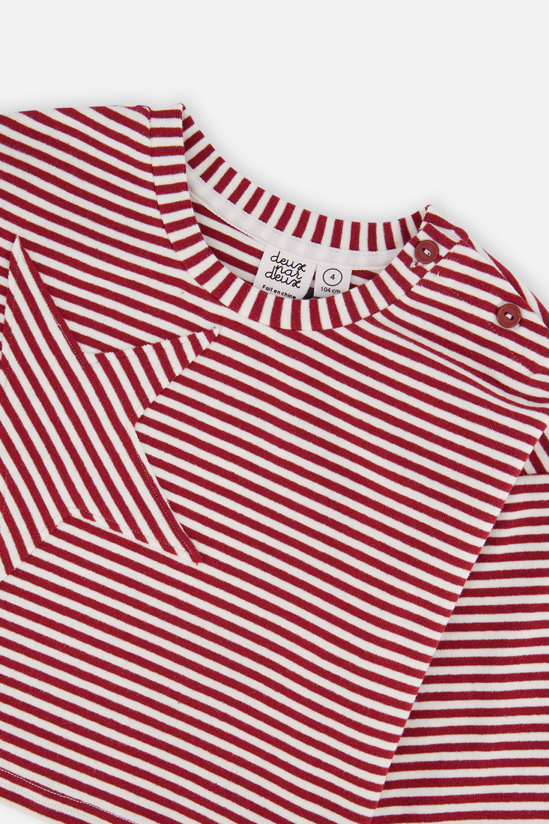 Deux par Deux Soft Jersey Top Red And White Stripes