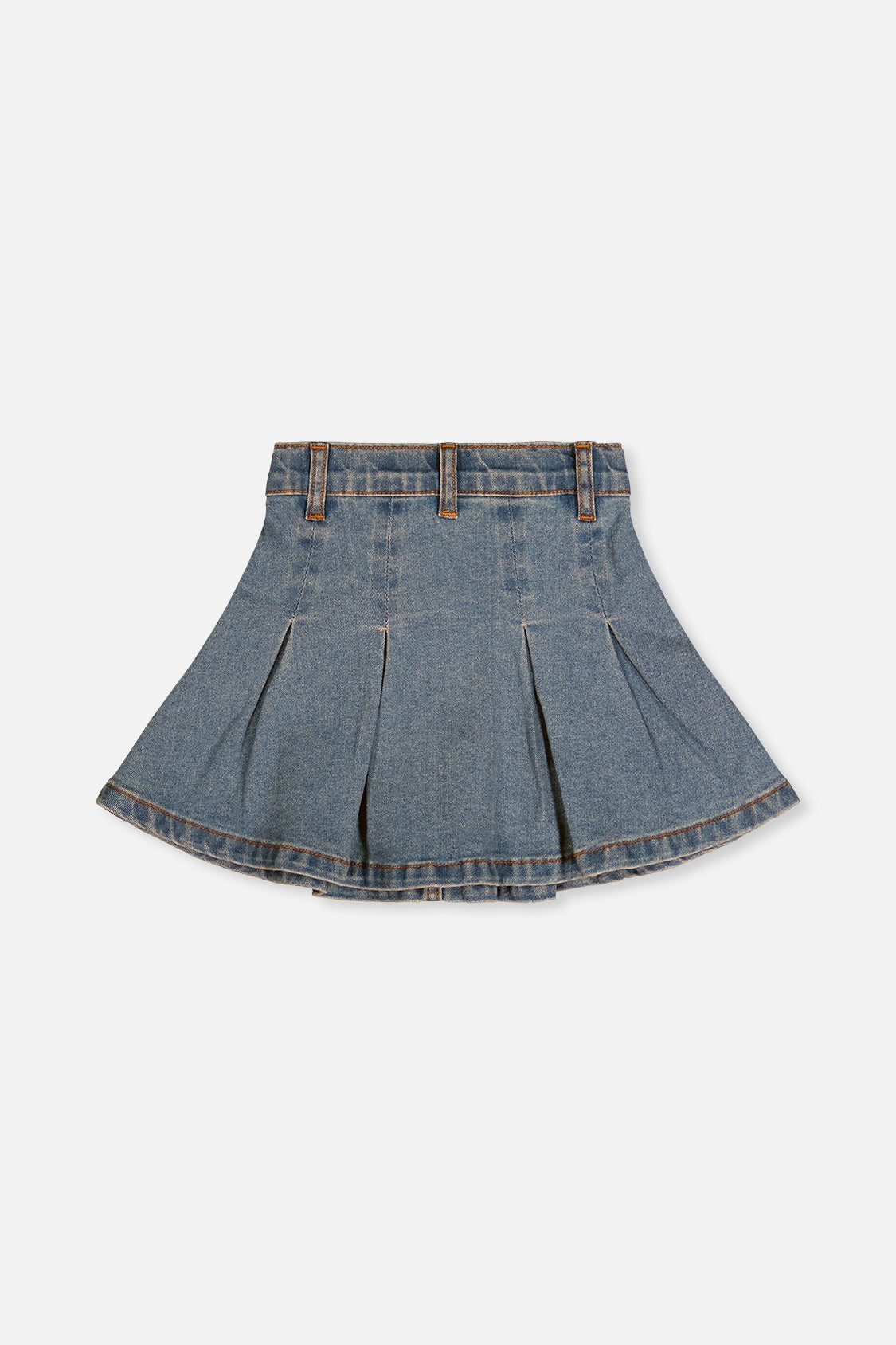 Deux par Deux Pleated Skirt Navy Blue Denim product image P2