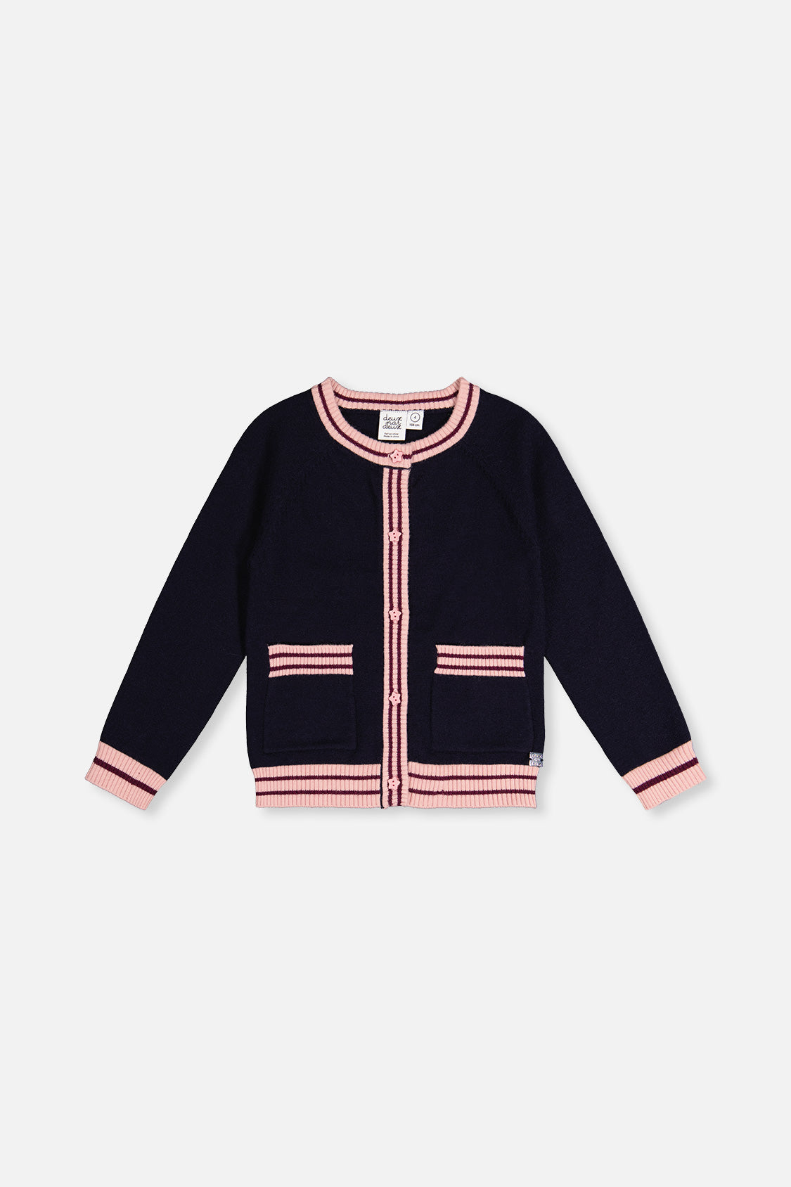 Knitted Cardigan Royal Blue And Pink-0