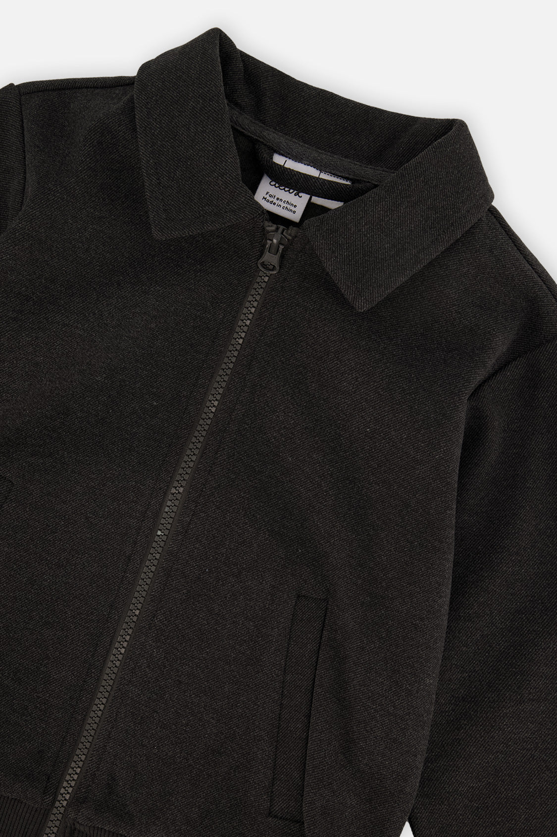 Deux par Deux Front Zip Jacket Black