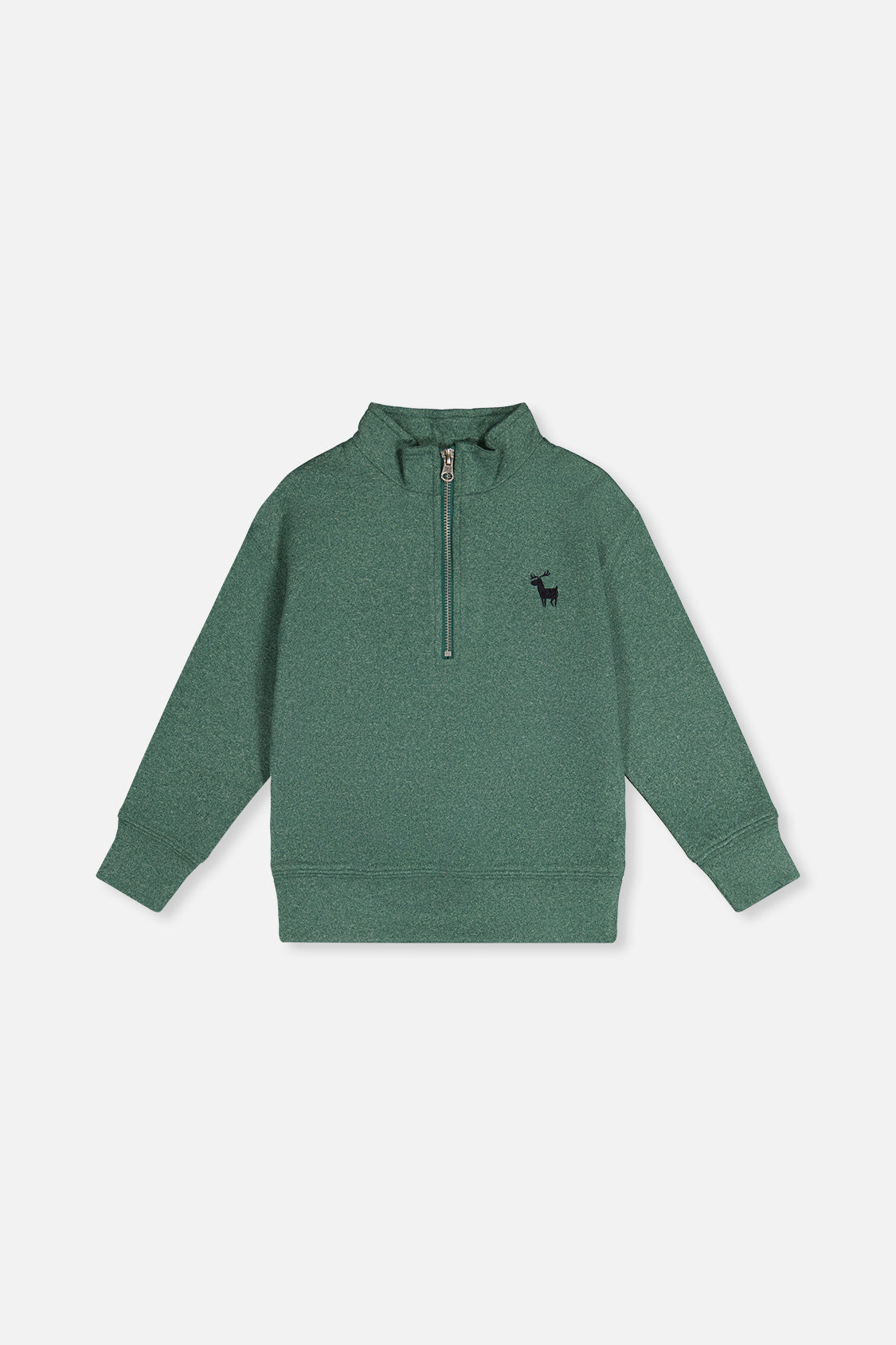 Half Zip Mock Neck Sweater Dark Green-0