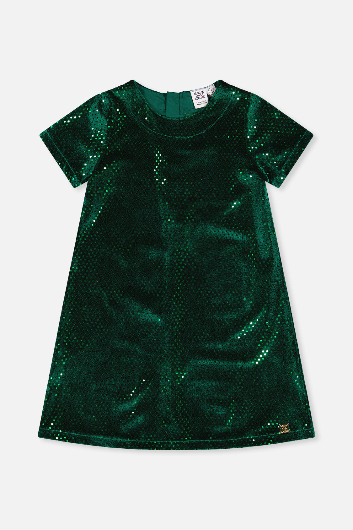 Short Sleeve A Line Dress Green Forest-0