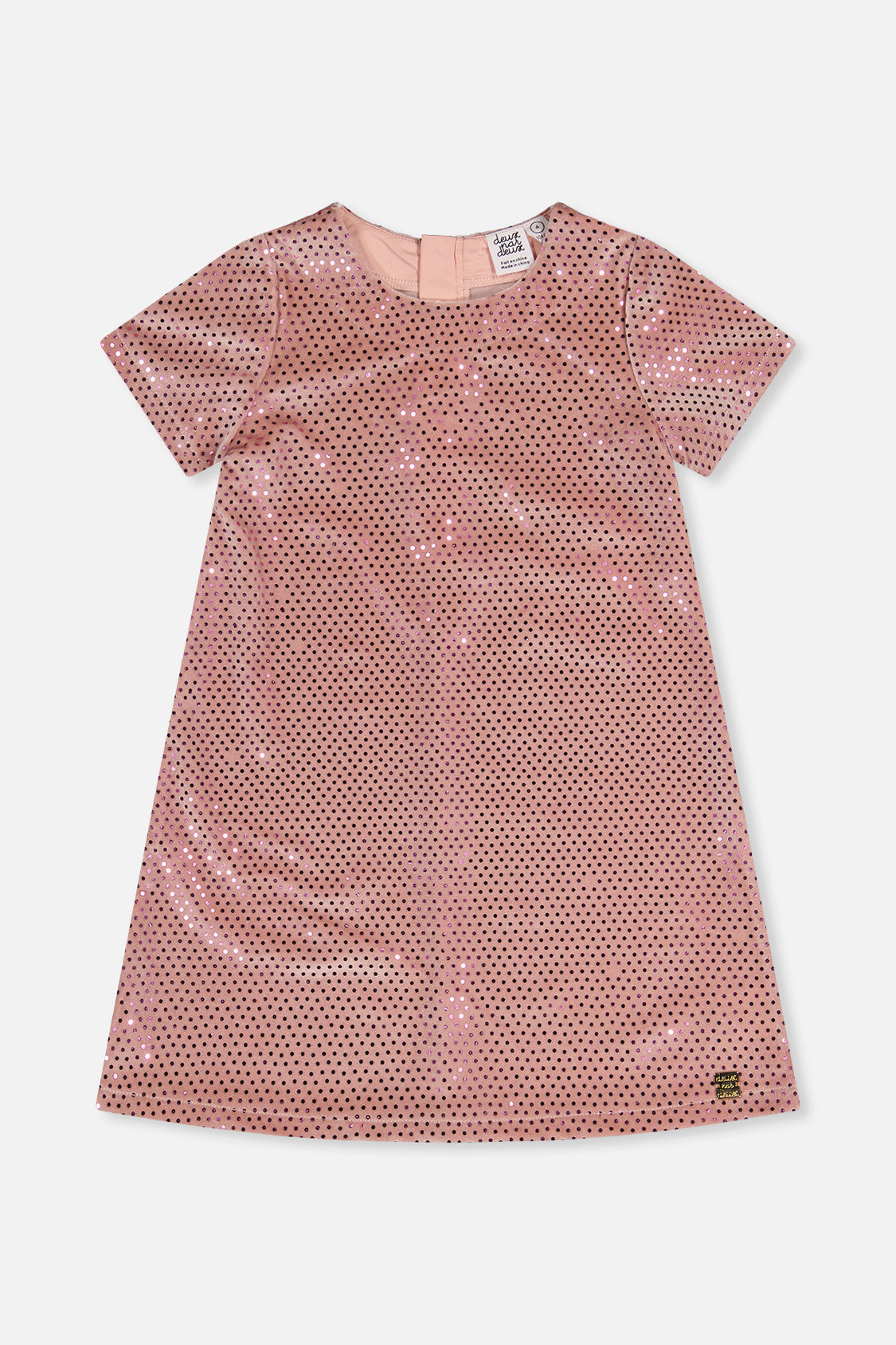 Short Sleeve A Line Dress Pink-0