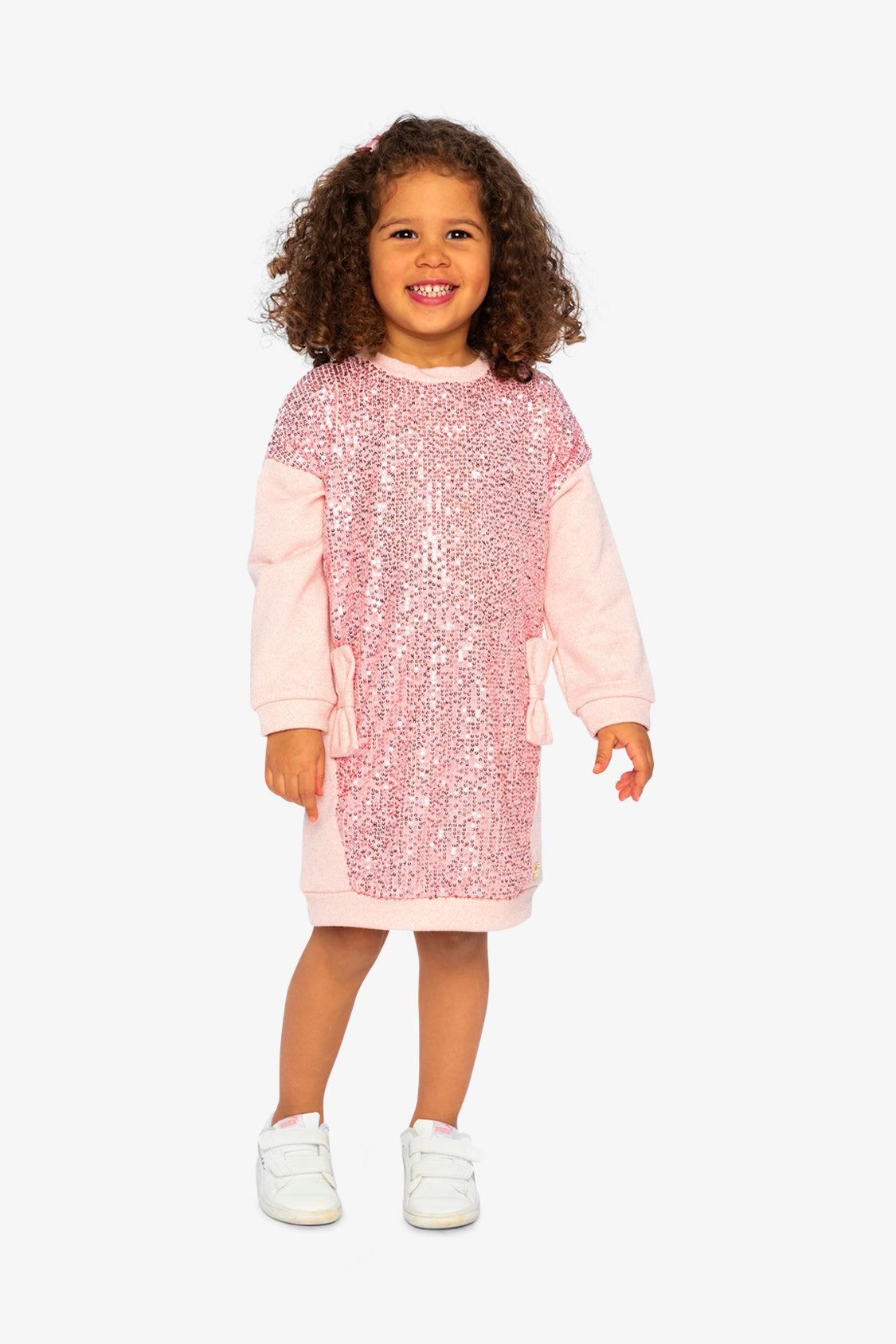 Sweatshirt Dress With Sequins Dusty Pink-1