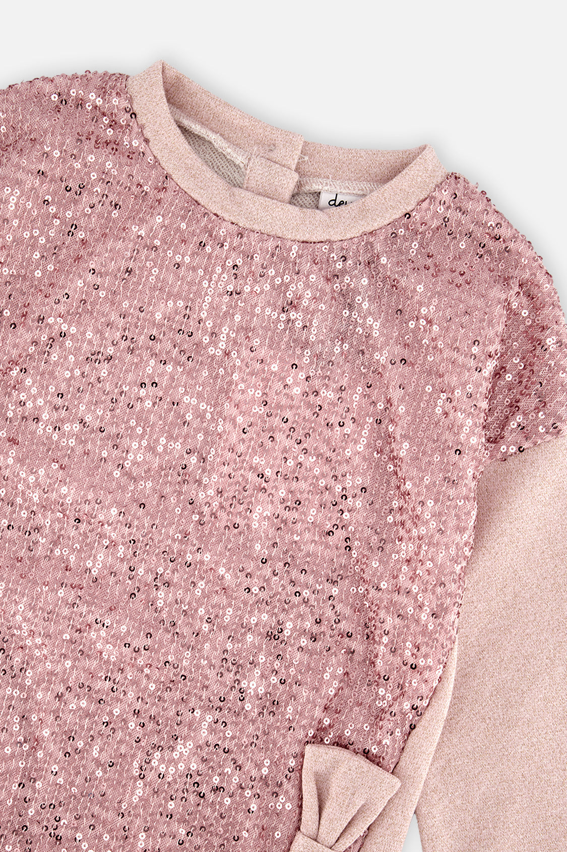 Deux par Deux Sweatshirt Dress With Sequins Dusty Pink
