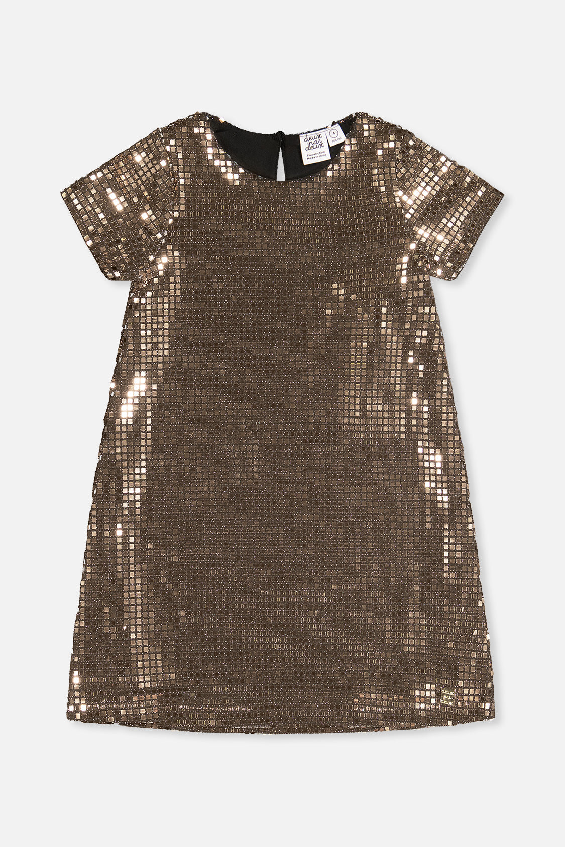 Short Sleeve A Line Dress Beige-0