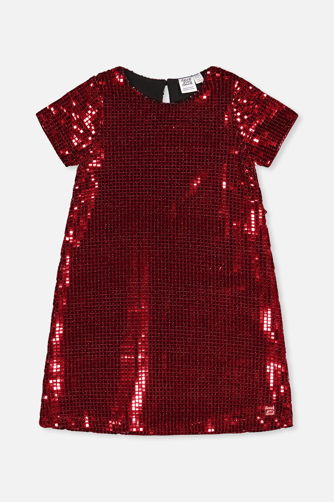 Short Sleeve A Line Dress Red-0
