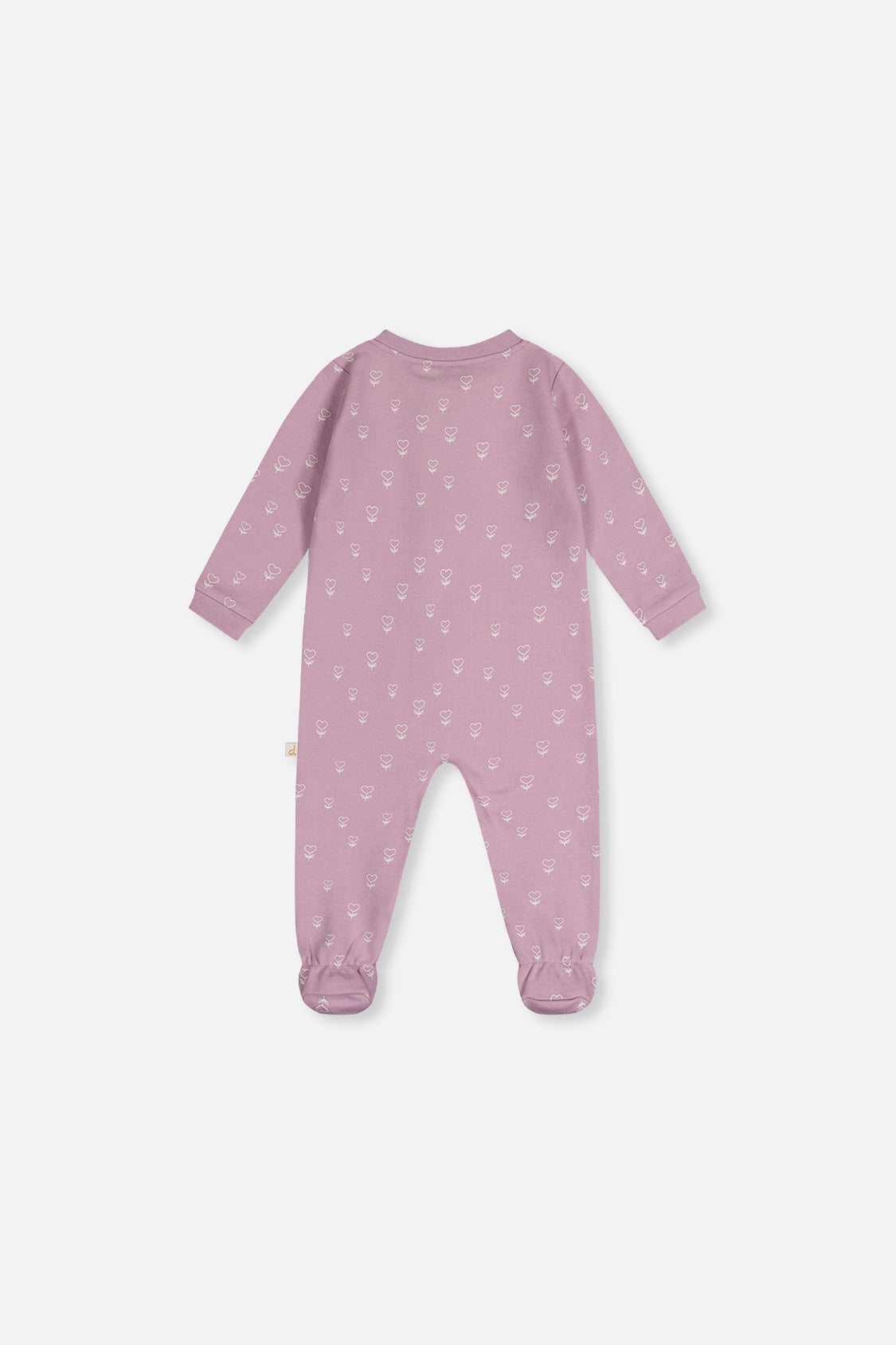 Baby Organic Cotton One Piece Pajama Purple Floral Print-1