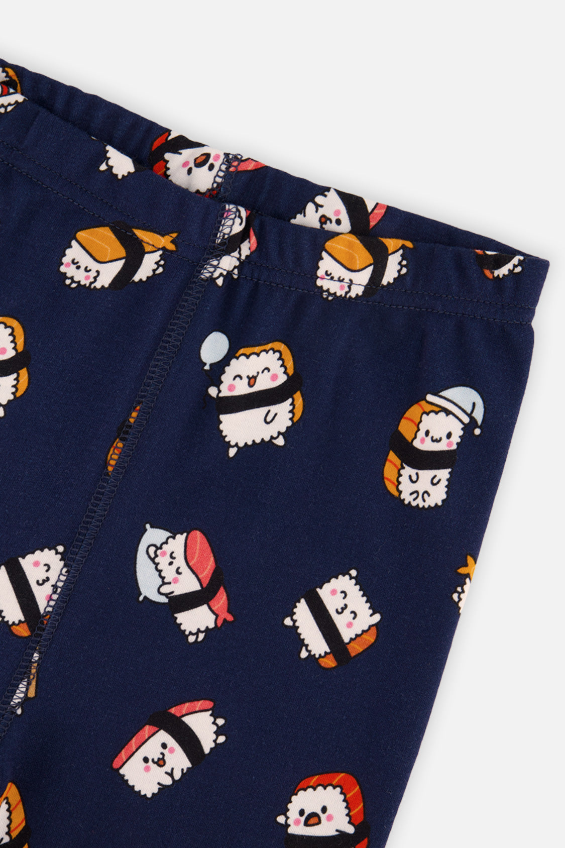 Organic Cotton Two Piece Pajama Set Blue Sushi Print-3