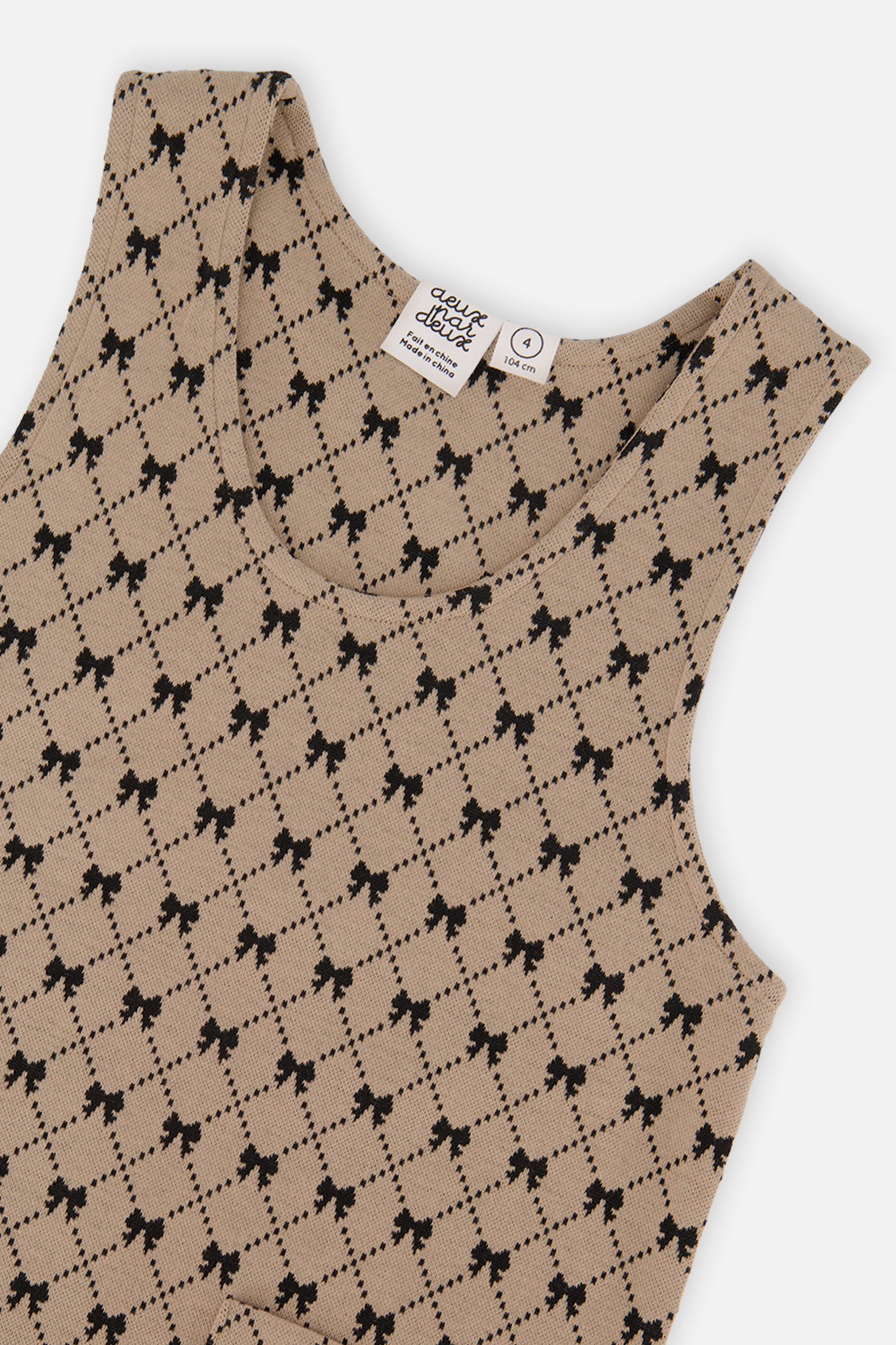 Deux par Deux Jumper Beige Bow Tie Print