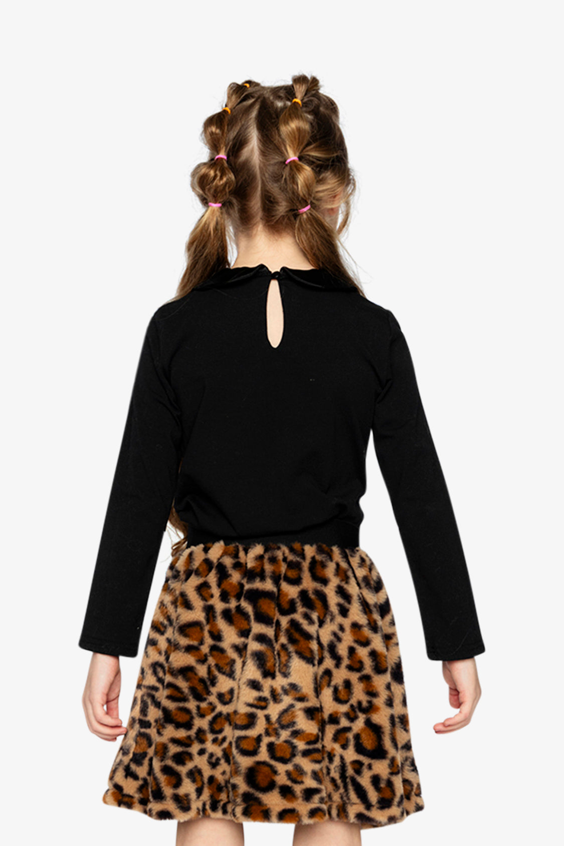 Organic Cotton T-Shirt With Peter Pan Collar Black-3