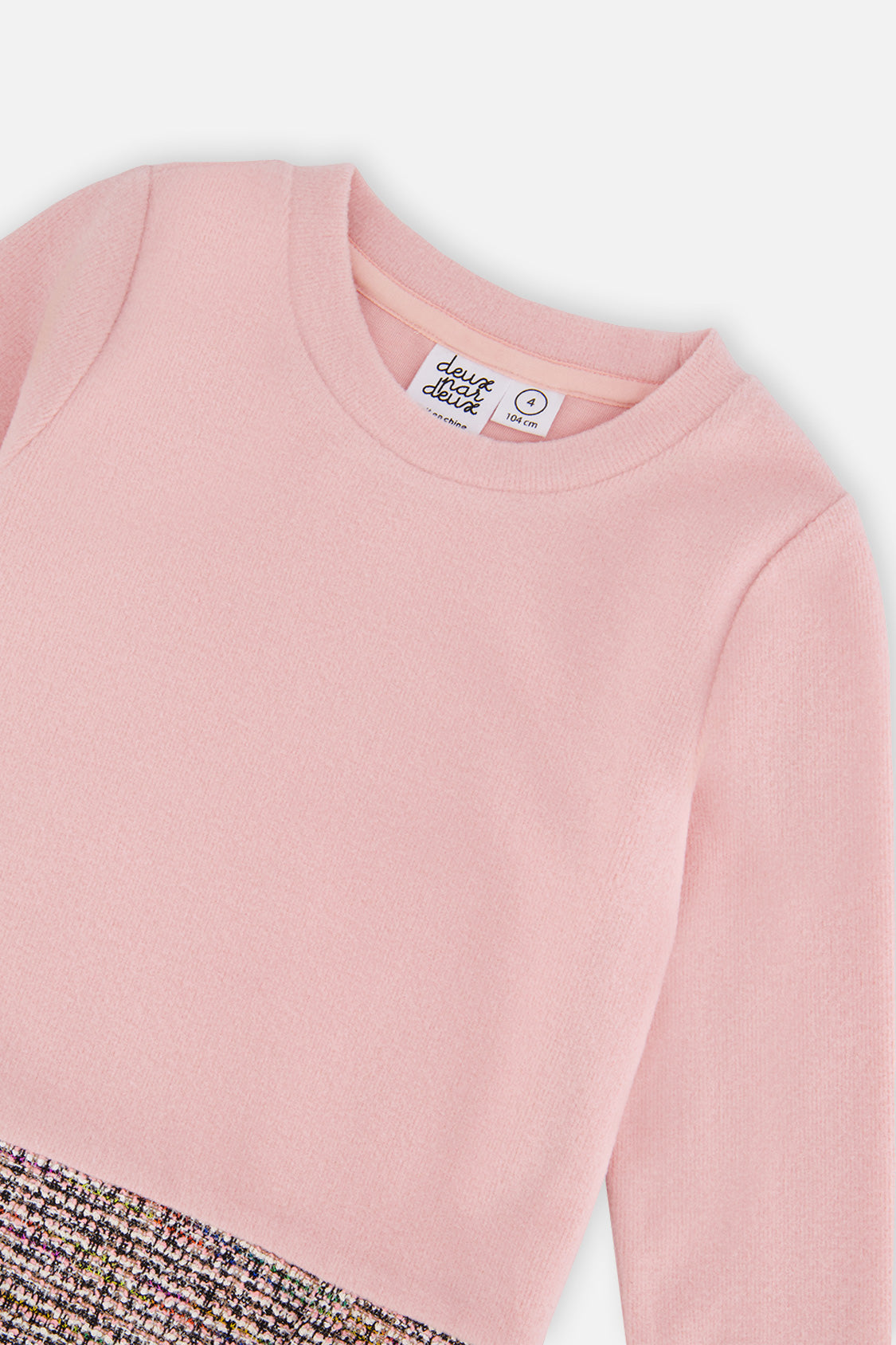 Deux par Deux Bi-Material Dress Pink And Black Knit