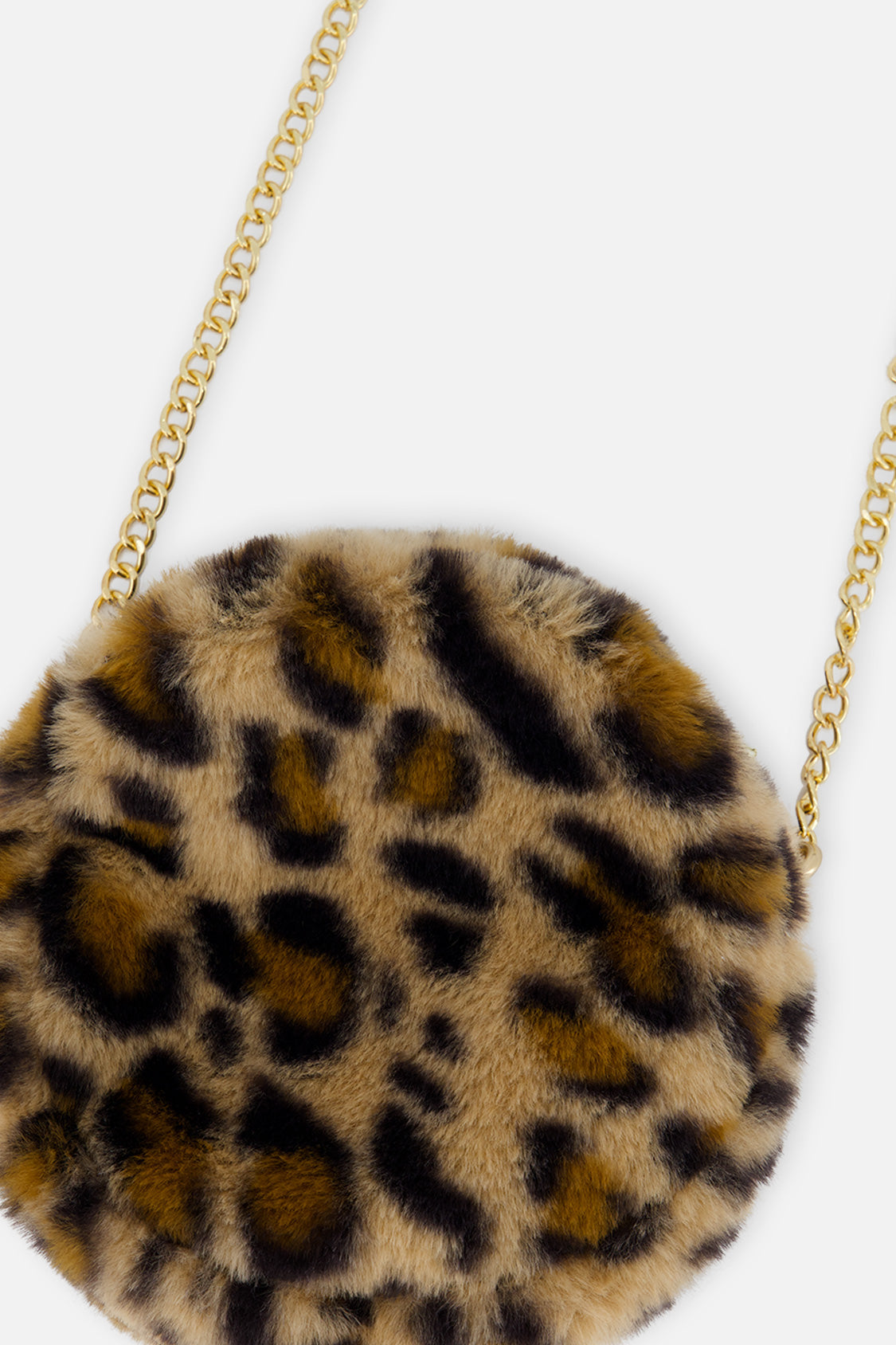 Faux Fur Shoulder Bag Brown Leopard Print-3