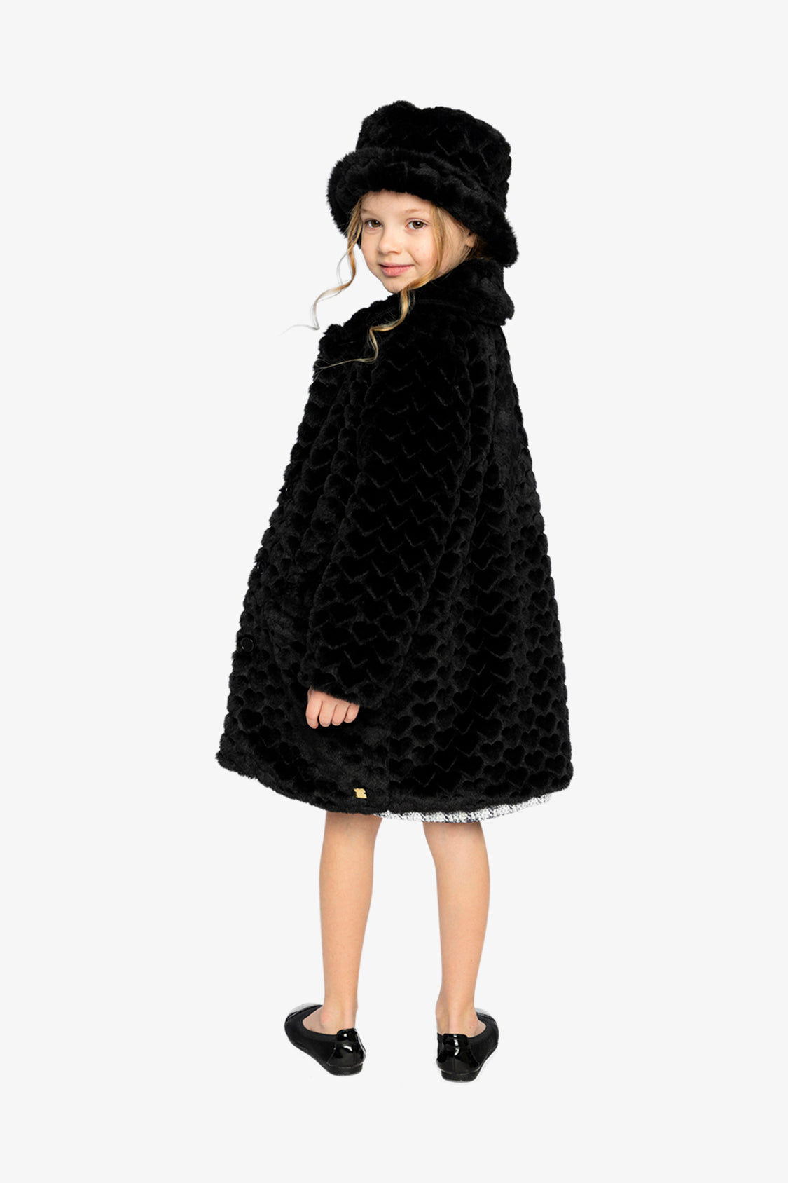 Faux Fur Bucket Hat Black-4