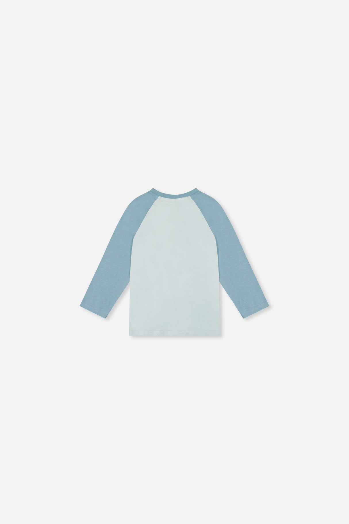 Baby Long Sleeve Raglan Organic Cotton T-Shirt Very Pale Turquoise-2