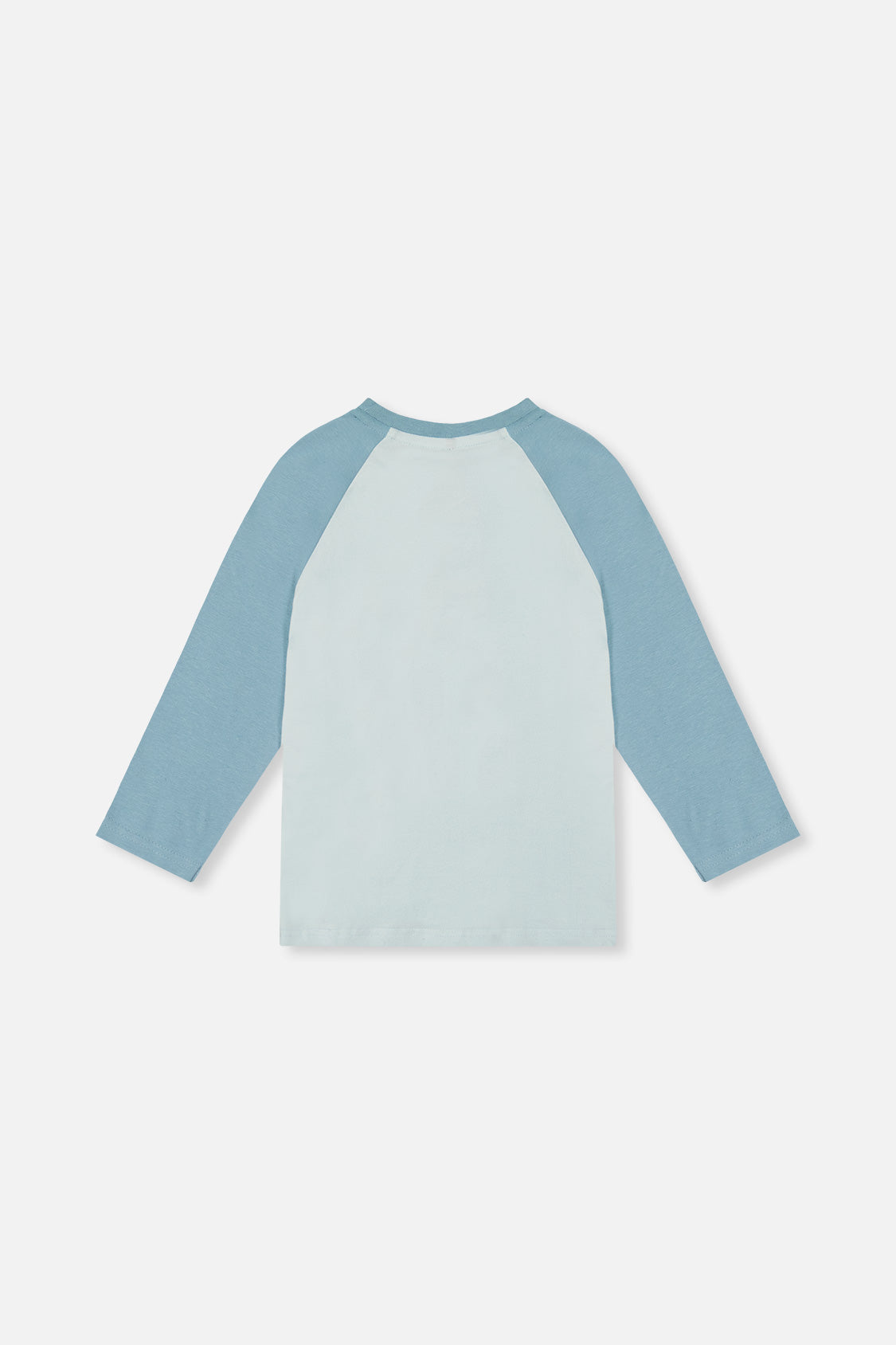 Deux par Deux Long Sleeve Raglan Organic Cotton T-Shirt Very Pale Turquoise product image P2