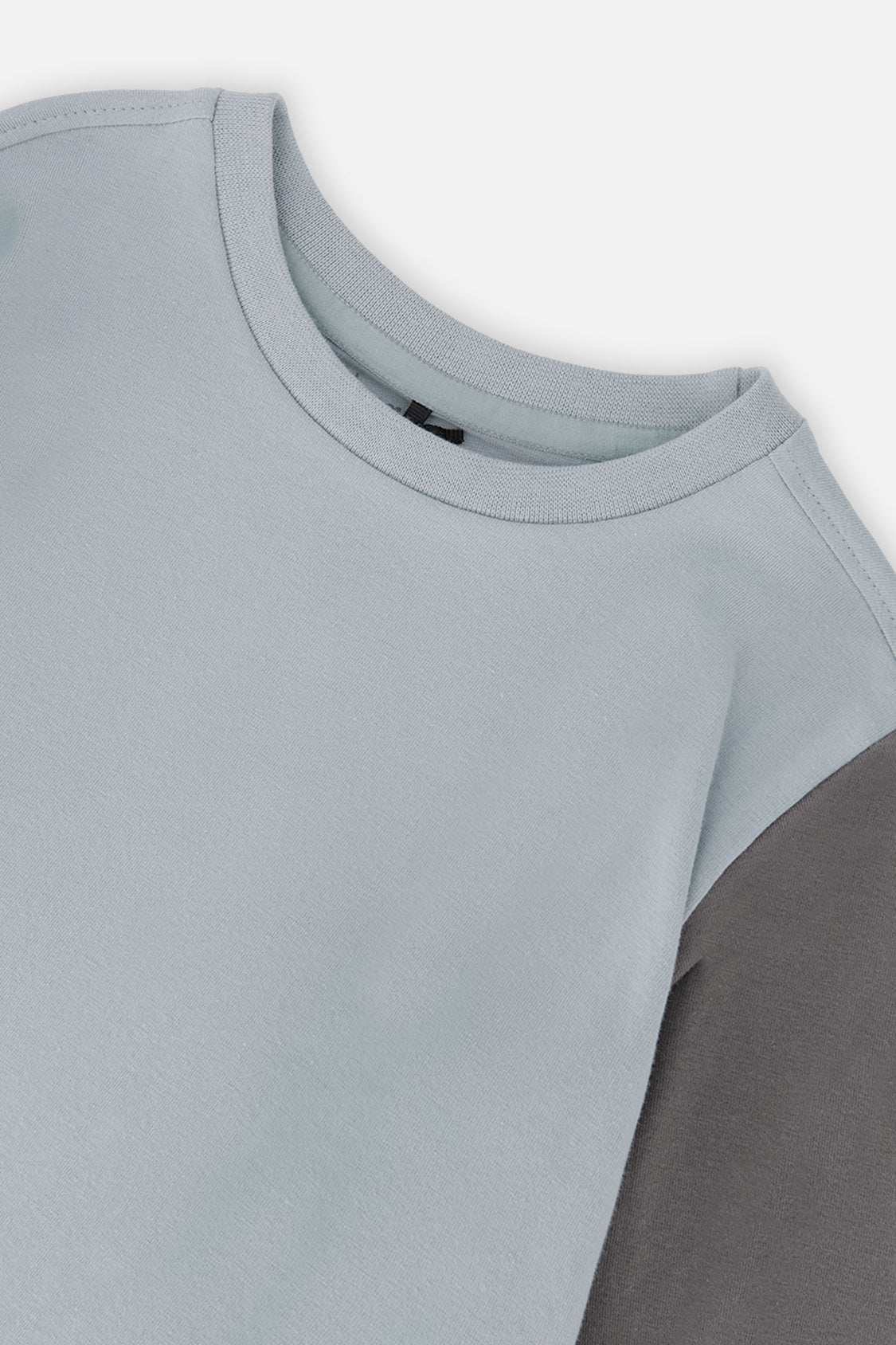 Deux par Deux Long Sleeve Organic Cotton T-Shirt Sky Blue