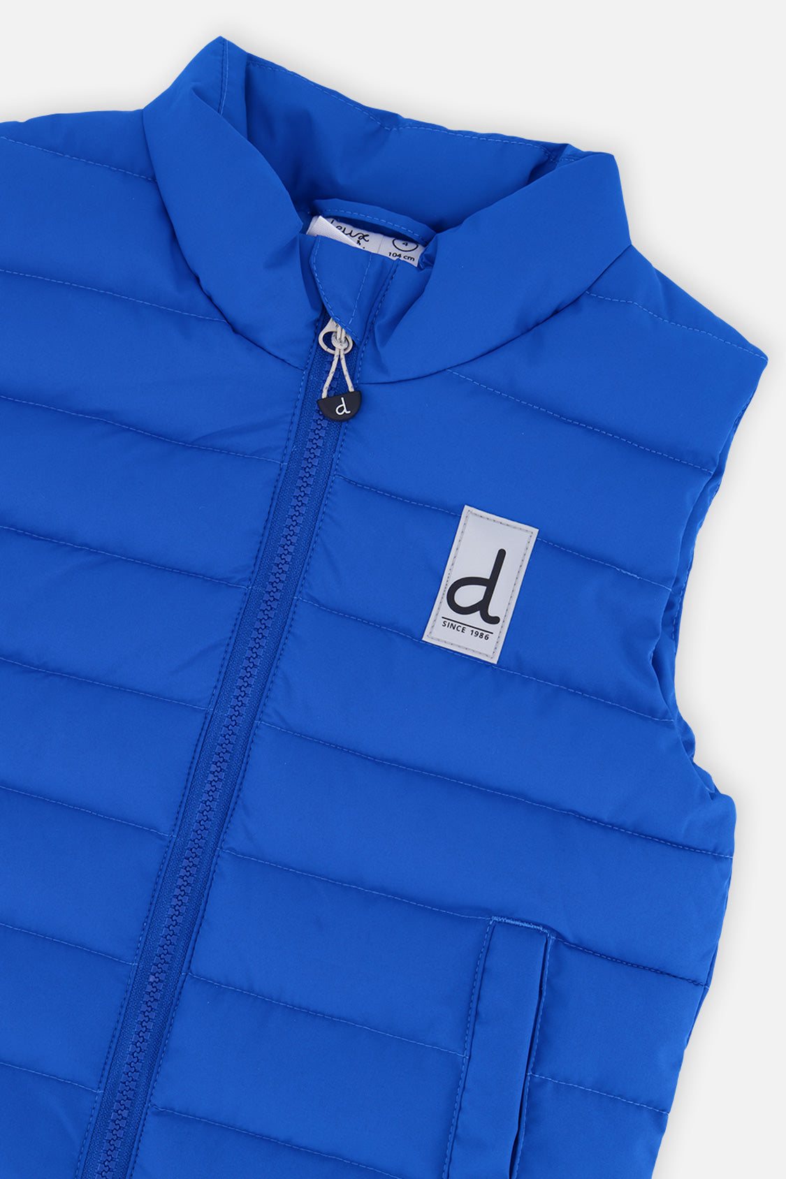 Deux par Deux Sleeveless Quilted Mid-Season Vest Blue