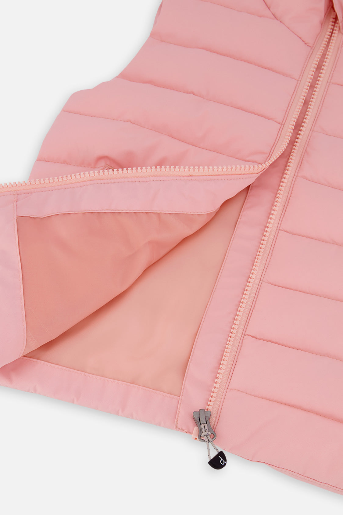 Deux par Deux Sleeveless Quilted Mid-Season Vest Light Pink