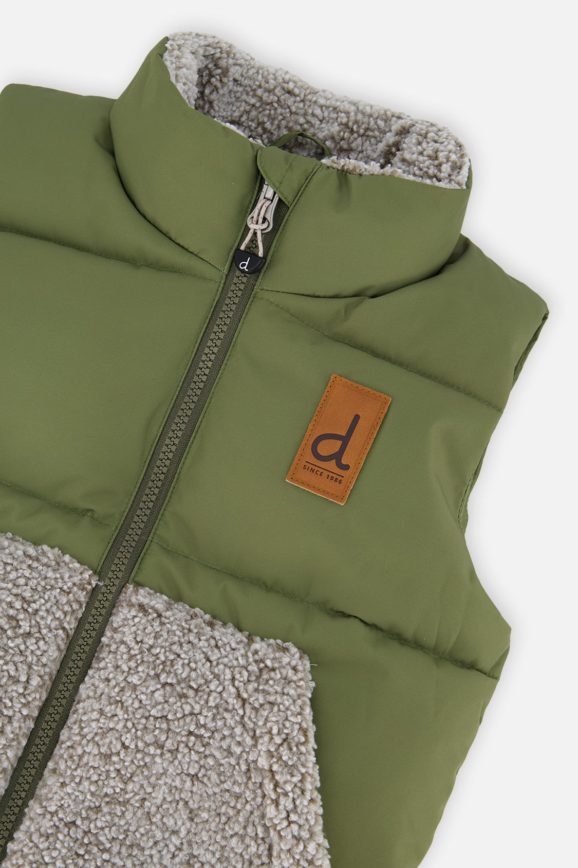 Deux par Deux Sleeveless Mid-Season Vest Olive Green