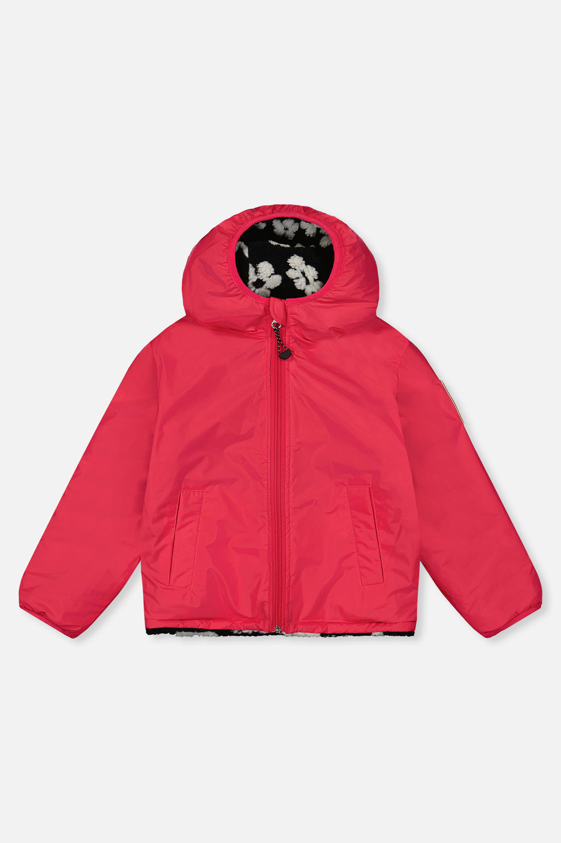 Deux par Deux Reversible Mid-Season Jacket Pink And Black Printed Flowers