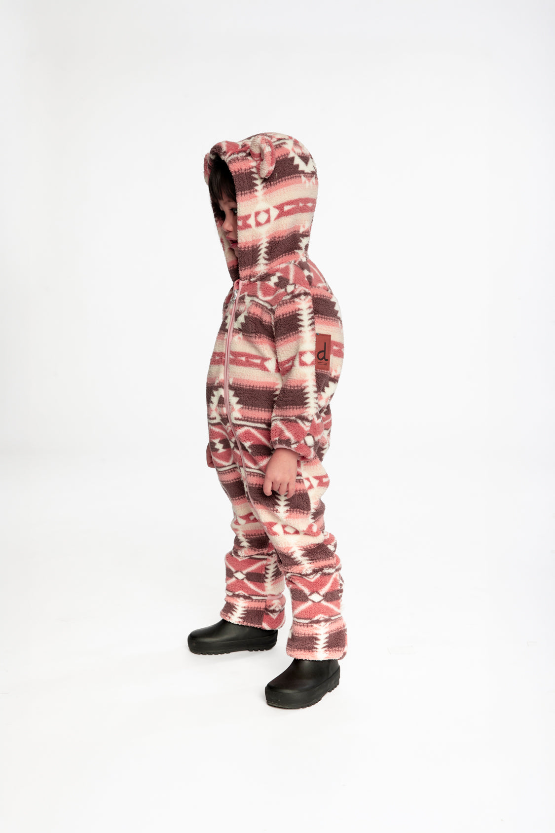 Baby Mid-Season Plush One-Piece Outerwear Aztec Pink-2