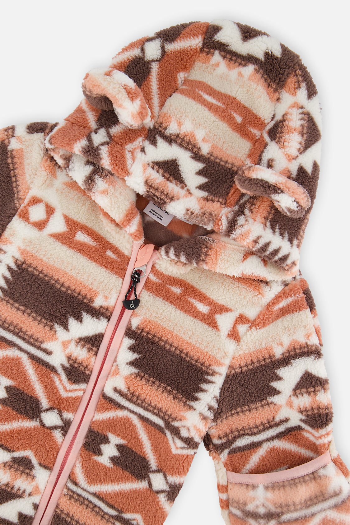 Deux par Deux Baby Mid-Season Plush One-Piece Outerwear Aztec Pink