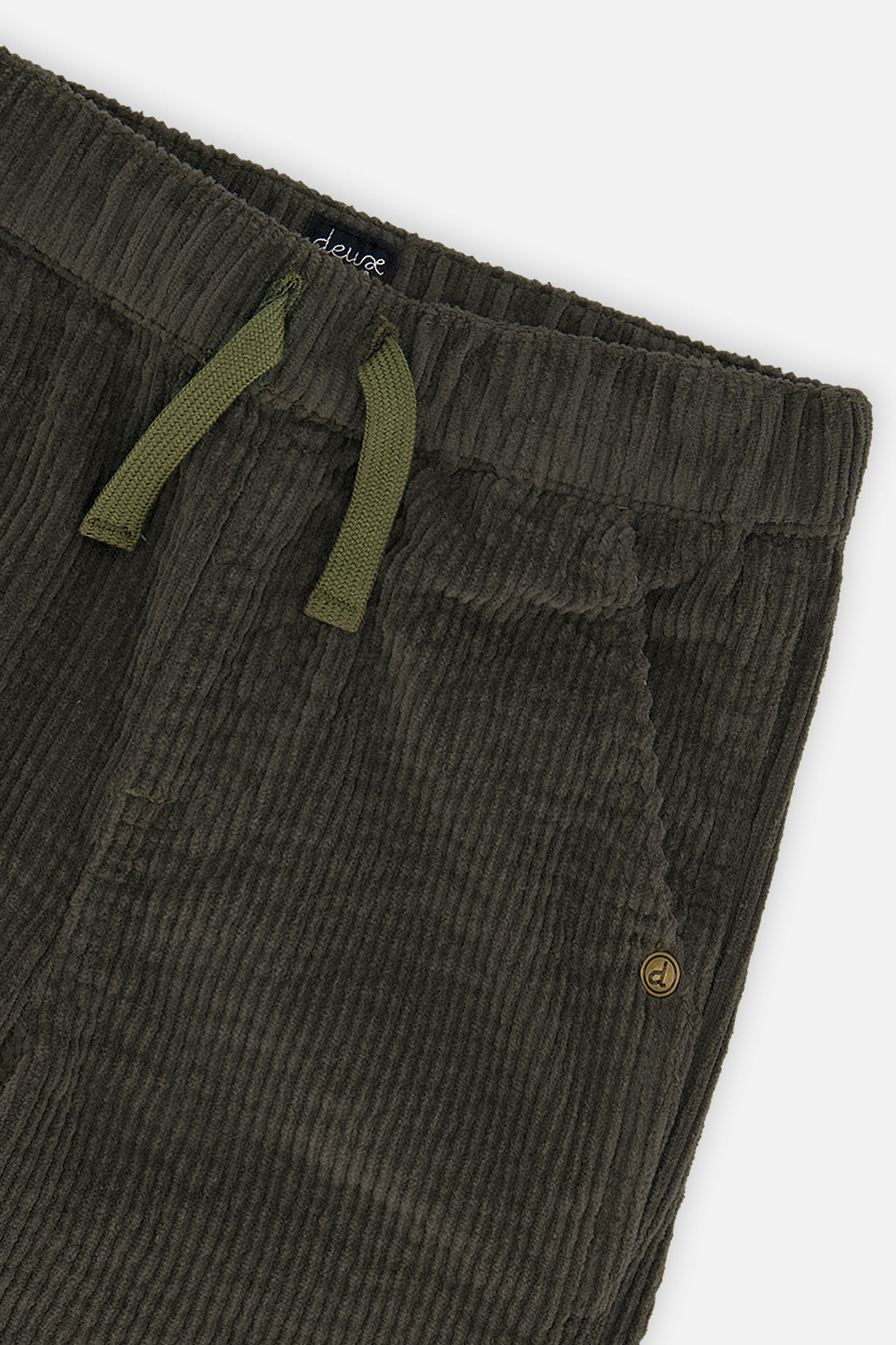 Deux par Deux Stretch Corduroy Pants With Cargo Pocket Dark Grey