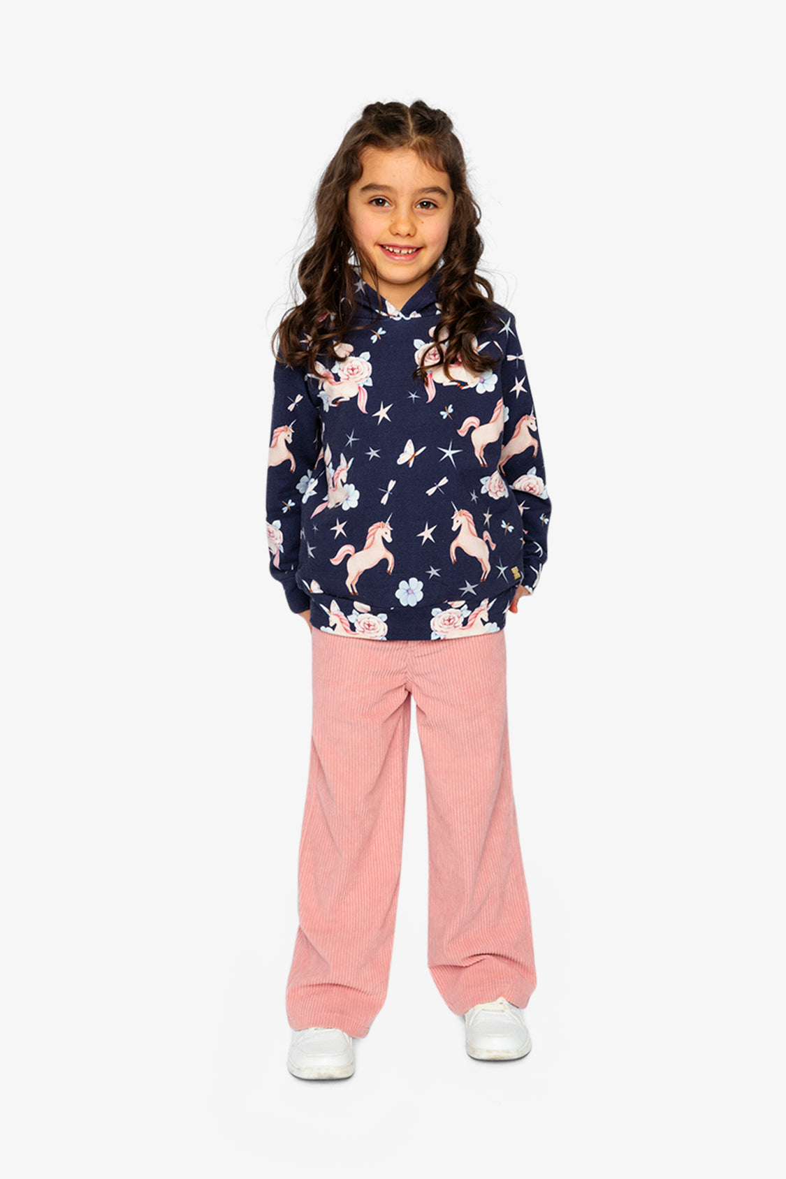 Stretch Corduroy Wide Leg Pants Pink-4