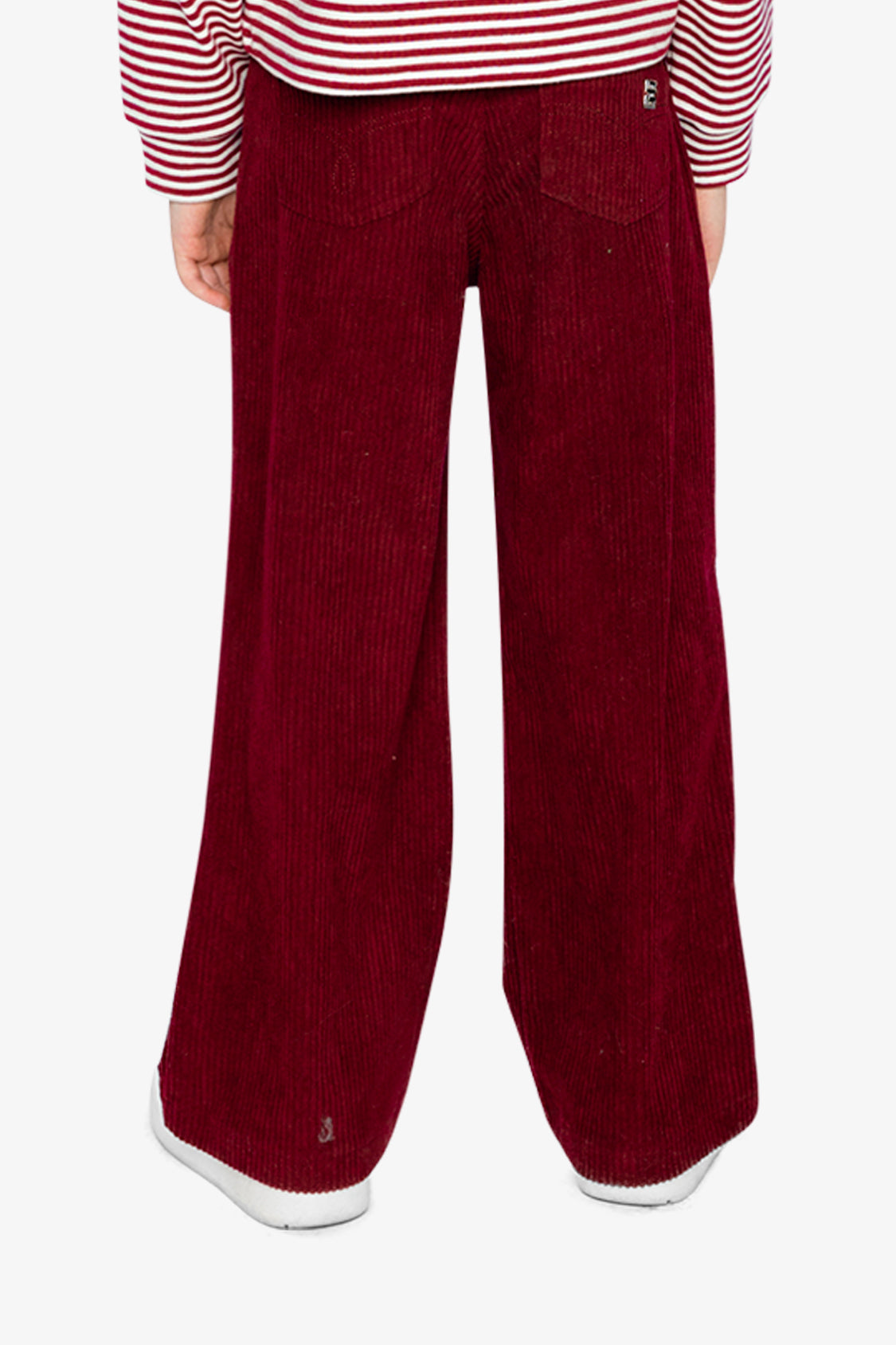 Stretch Corduroy Wide Leg Pants Reddish-Brown-3