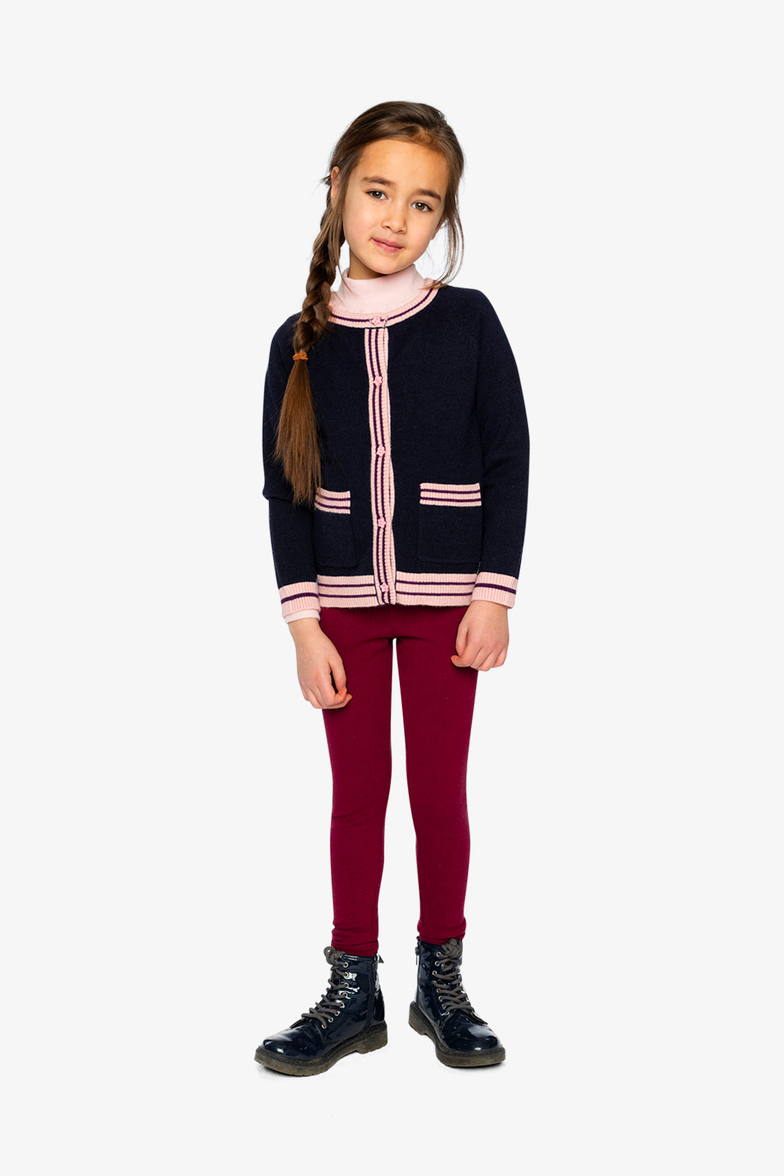 Rib Leggings Reddish-Brown-4