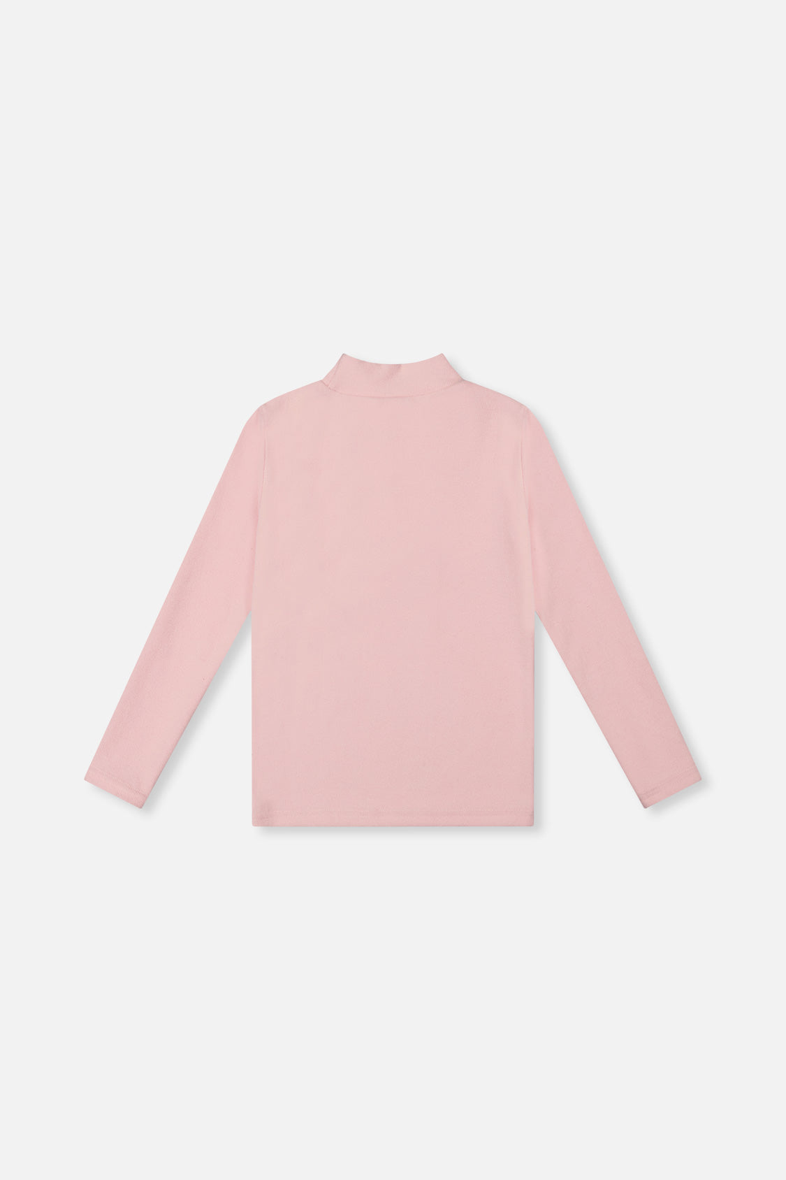 Deux par Deux Brushed Rib Mock Neck Top Pale Dusty Pink product image P2