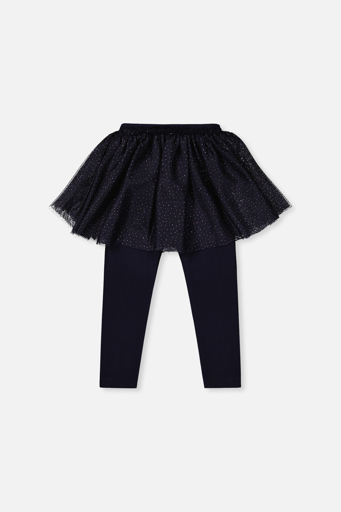 Deux par Deux Leggings With Integrated Tulle Skirt Dark Blue product image P2