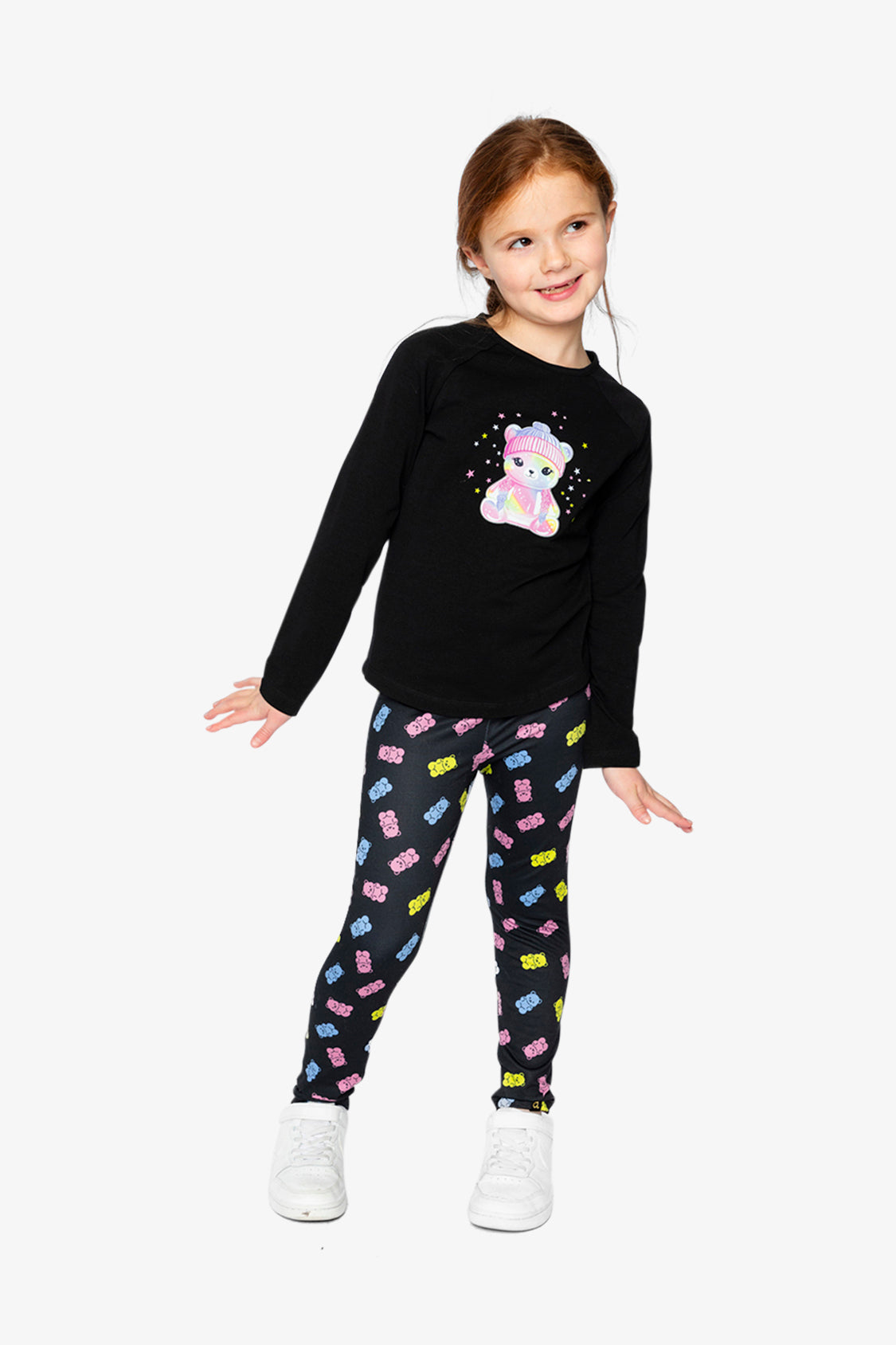 Printed Leggings Black Printed Gummy Bears-3
