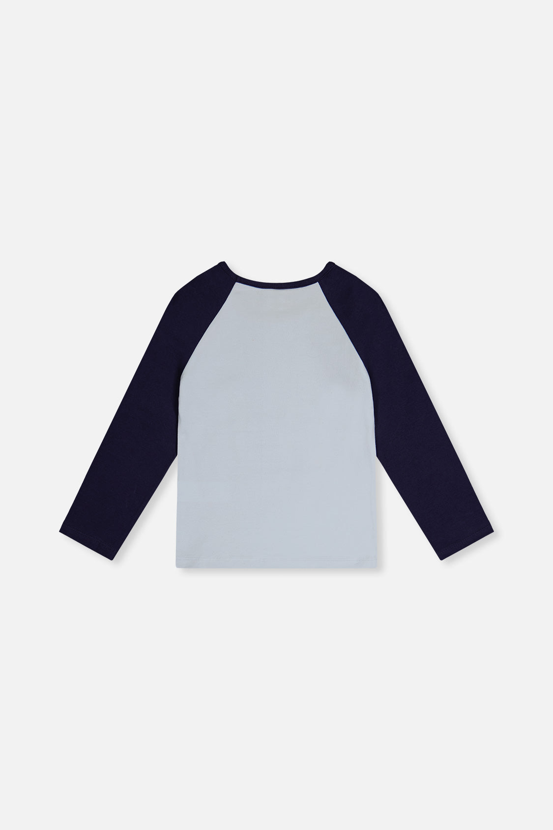 Deux par Deux Raglan Organic Cotton T-Shirt Dark And Pale Blue product image P2