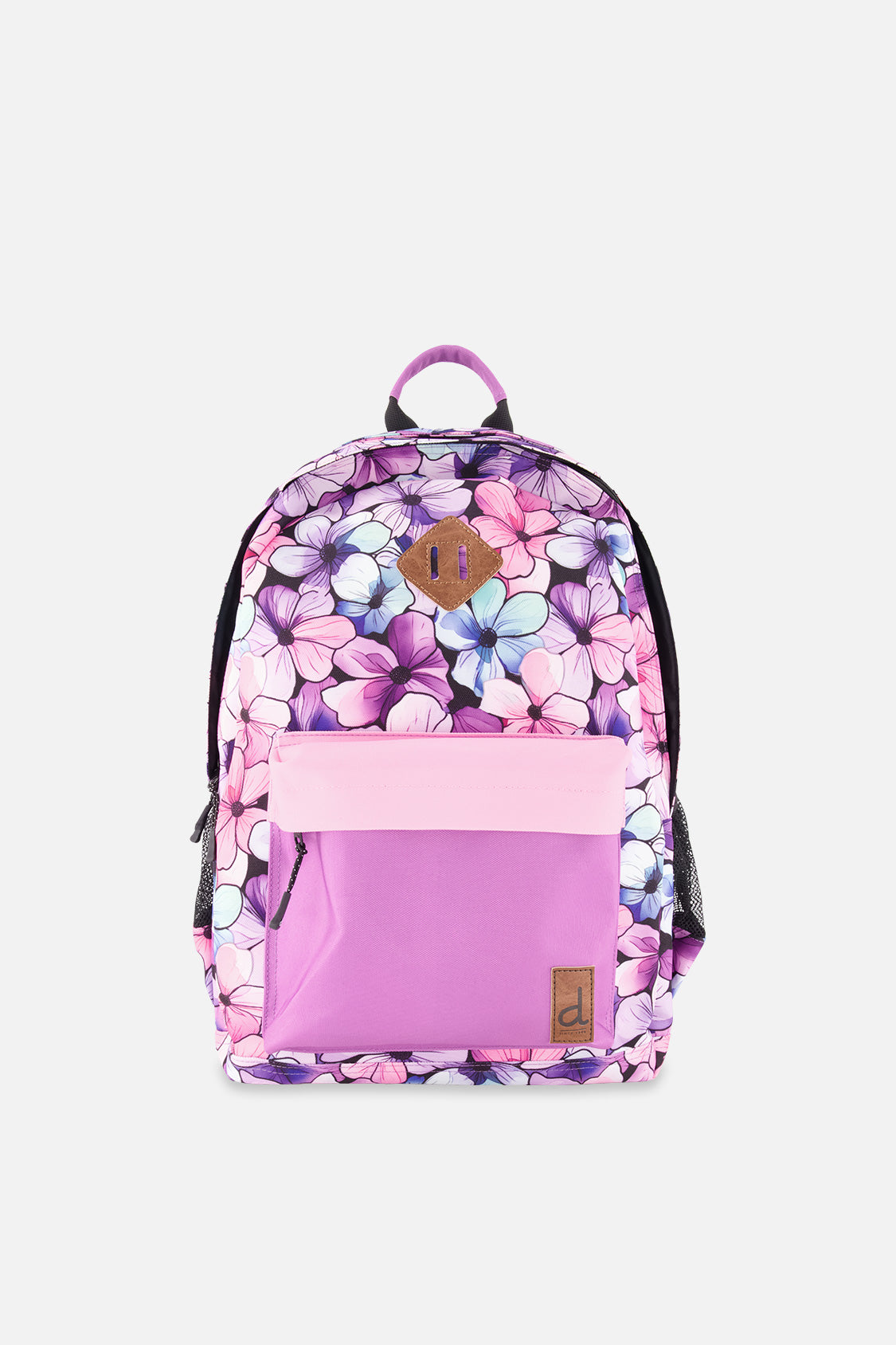 Kids Backpack Black Floral Print-0