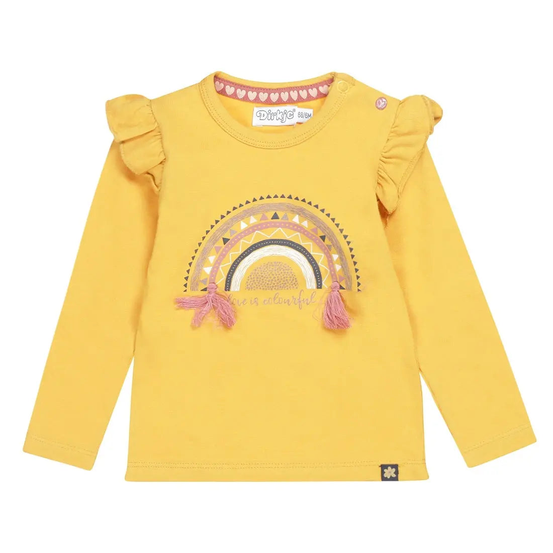 Girls Shirt Yellow Rainbow | Dirkje - Dirkje