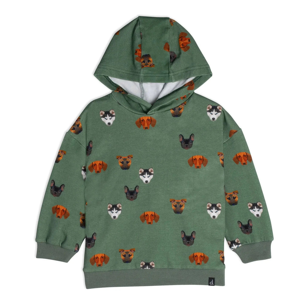 Hooded Fleece Top With Printed Dogs | DEUX PAR DEUX - Jenni Kidz