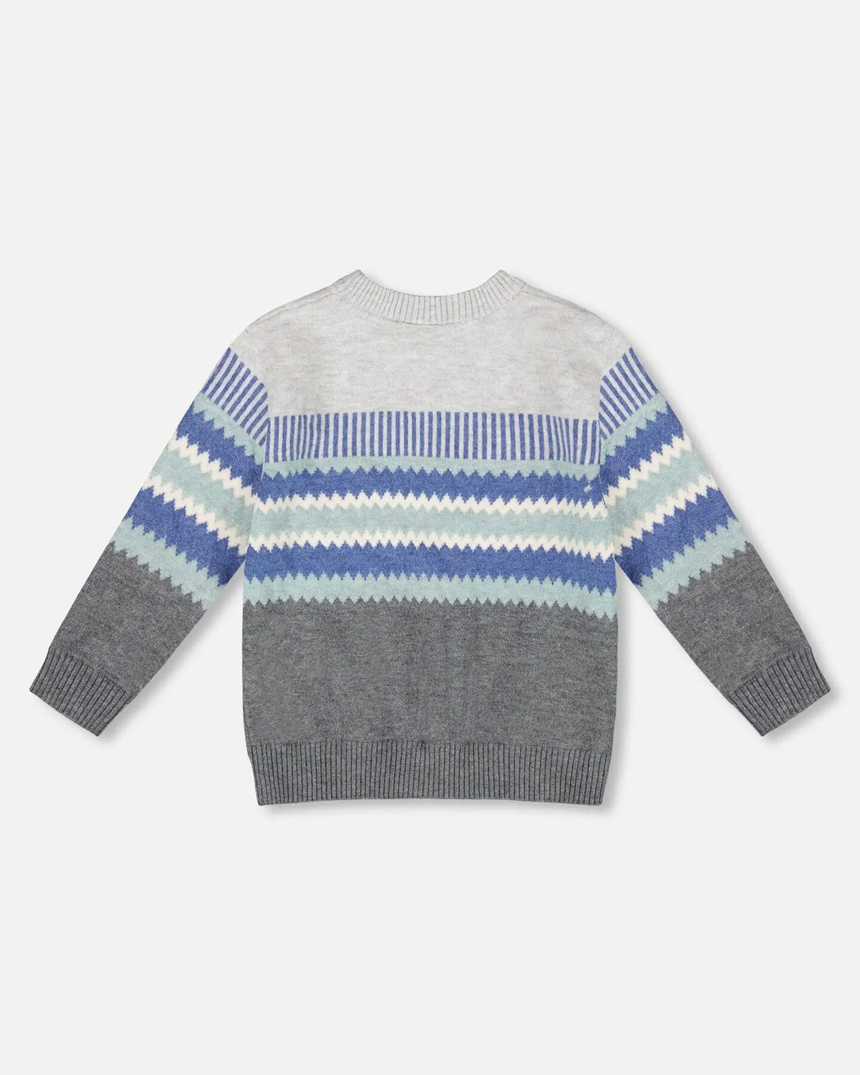 Knitted Jacquard Sweater Dark Gray | Deux par Deux | Jenni Kidz