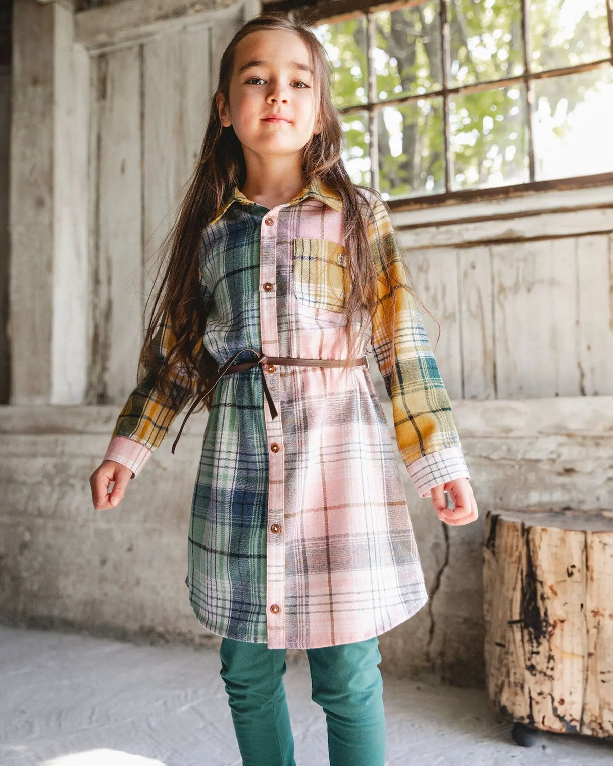 Leggings Dark Green With Flower Print | Deux par Deux | Jenni Kidz