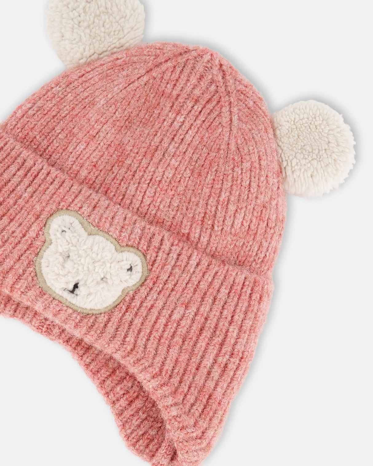 Lined Baby Winter Knit Hat With Ear Flaps Dusty Pink | Deux par Deux | Jenni Kidz