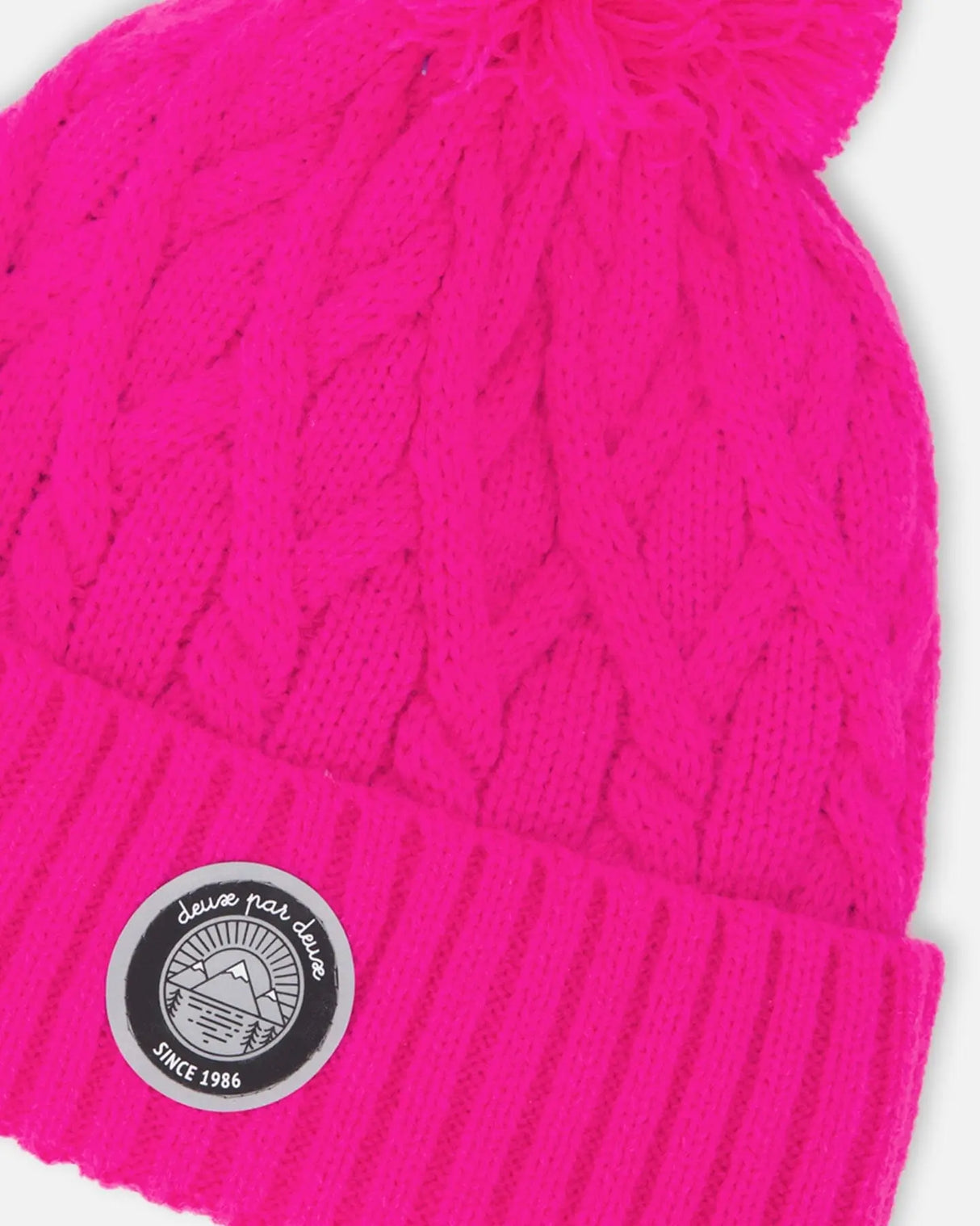 Lined Knit Pompom Hat Fuchsia | Deux par Deux | Jenni Kidz